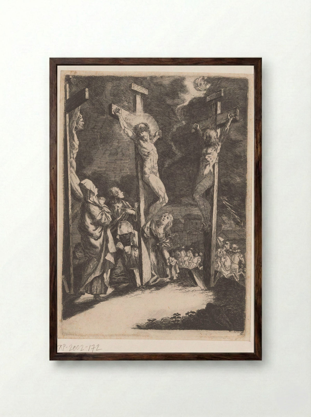Kruisiging - Andreas Massinger - Framed Print Dark Wood
