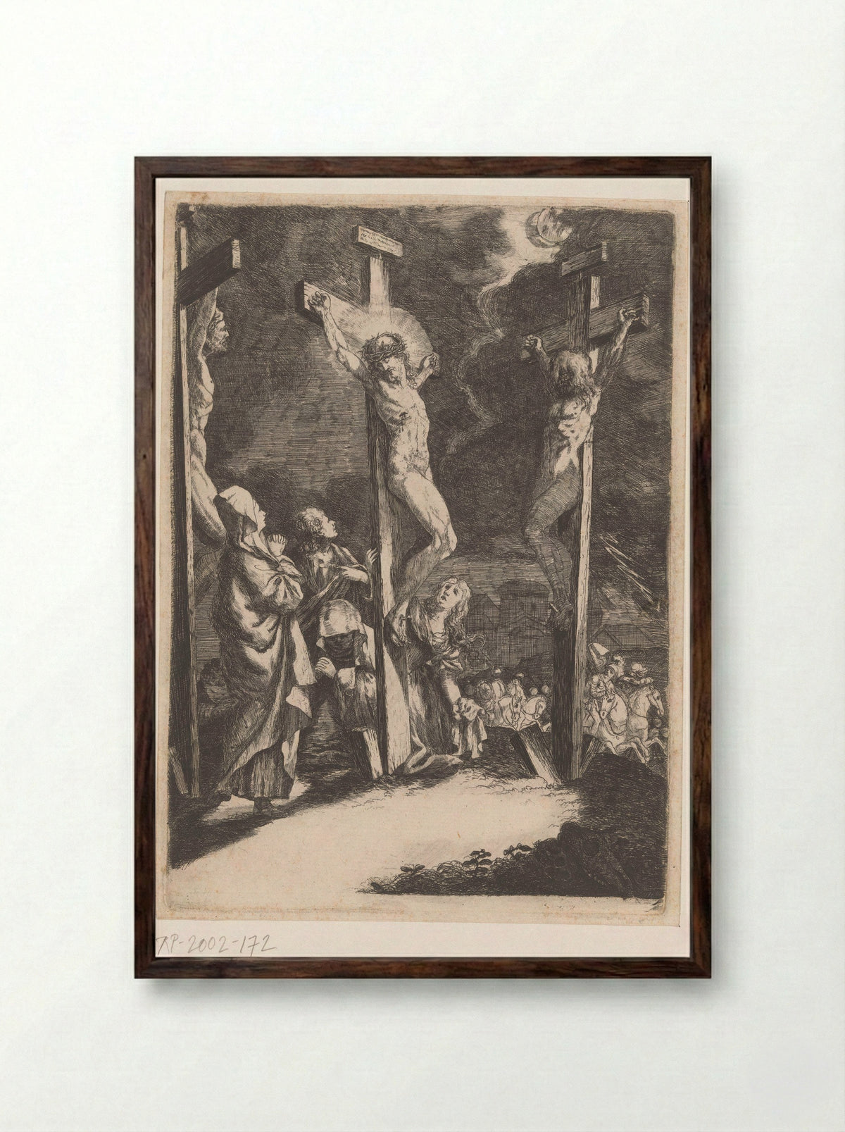 Kruisiging - Andreas Massinger - Framed Print Dark Wood