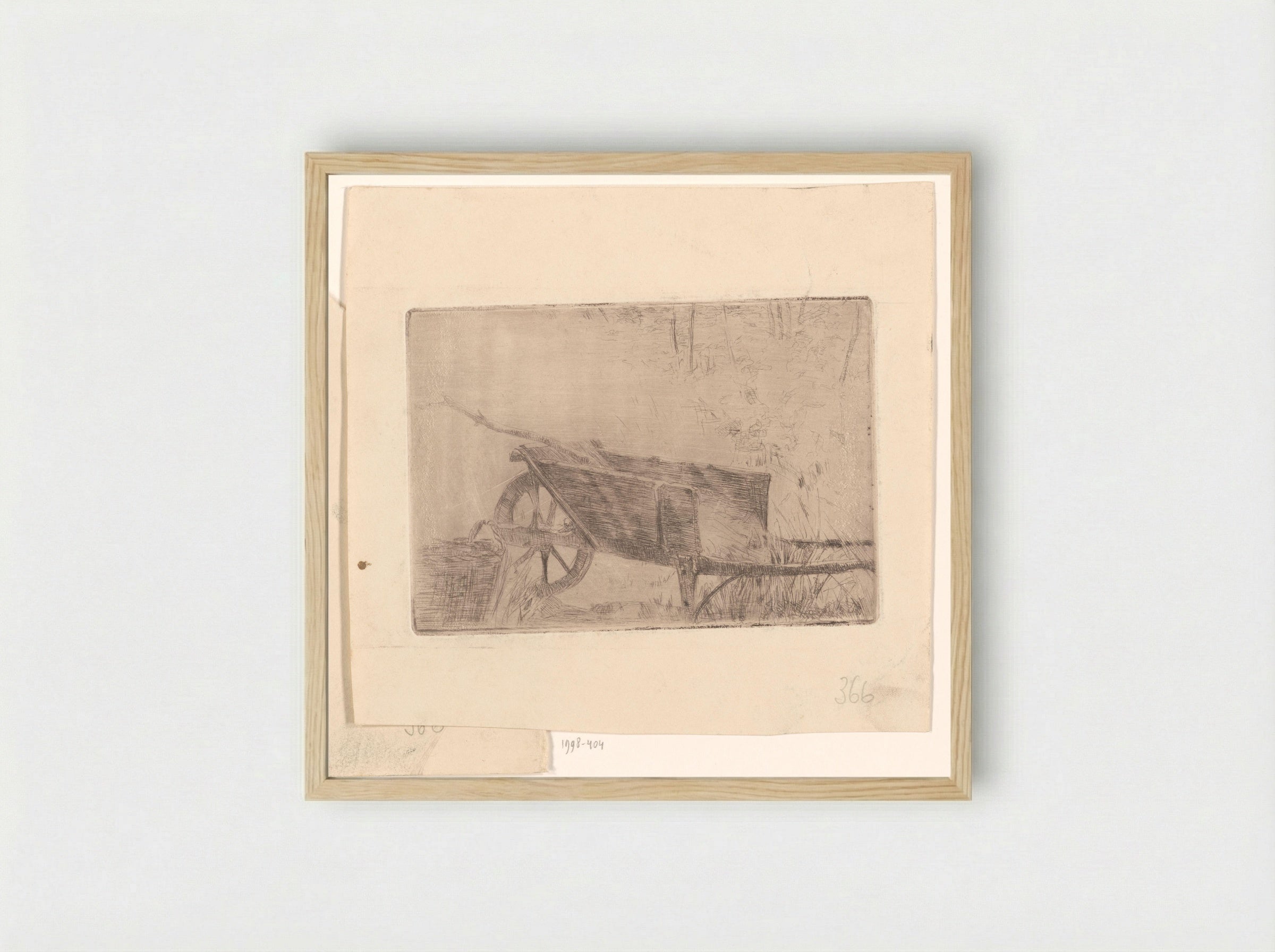 Kruiwagen met hooi - Cornelis Vreedenburgh - Framed Print Wood