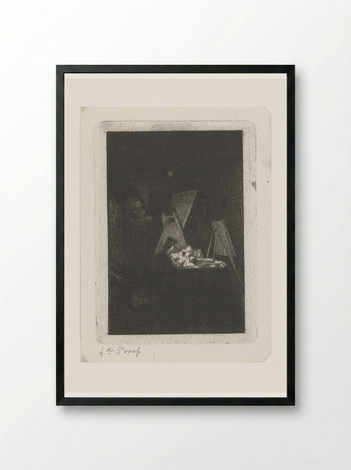 Kunstenaar in zijn atelier - Jacobus Ludovicus Cornet - Framed Print Black