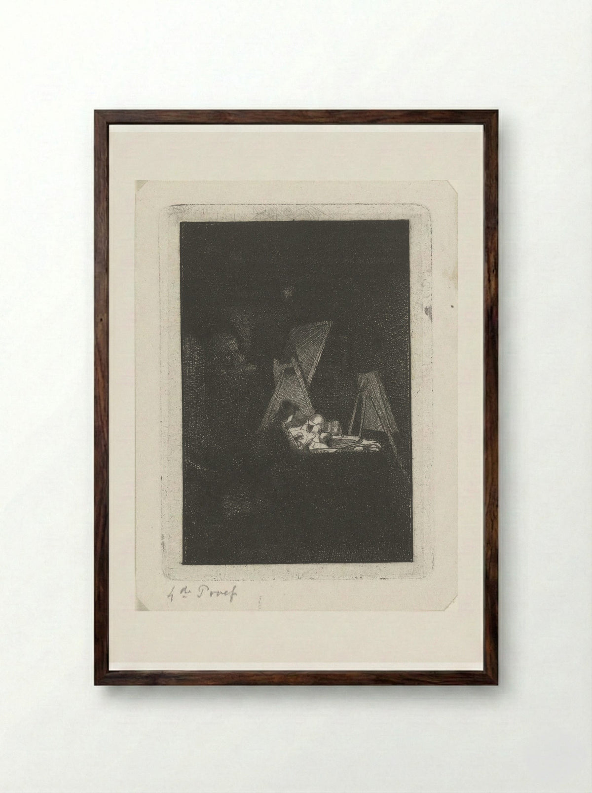 Kunstenaar in zijn atelier - Jacobus Ludovicus Cornet - Framed Print Dark Wood
