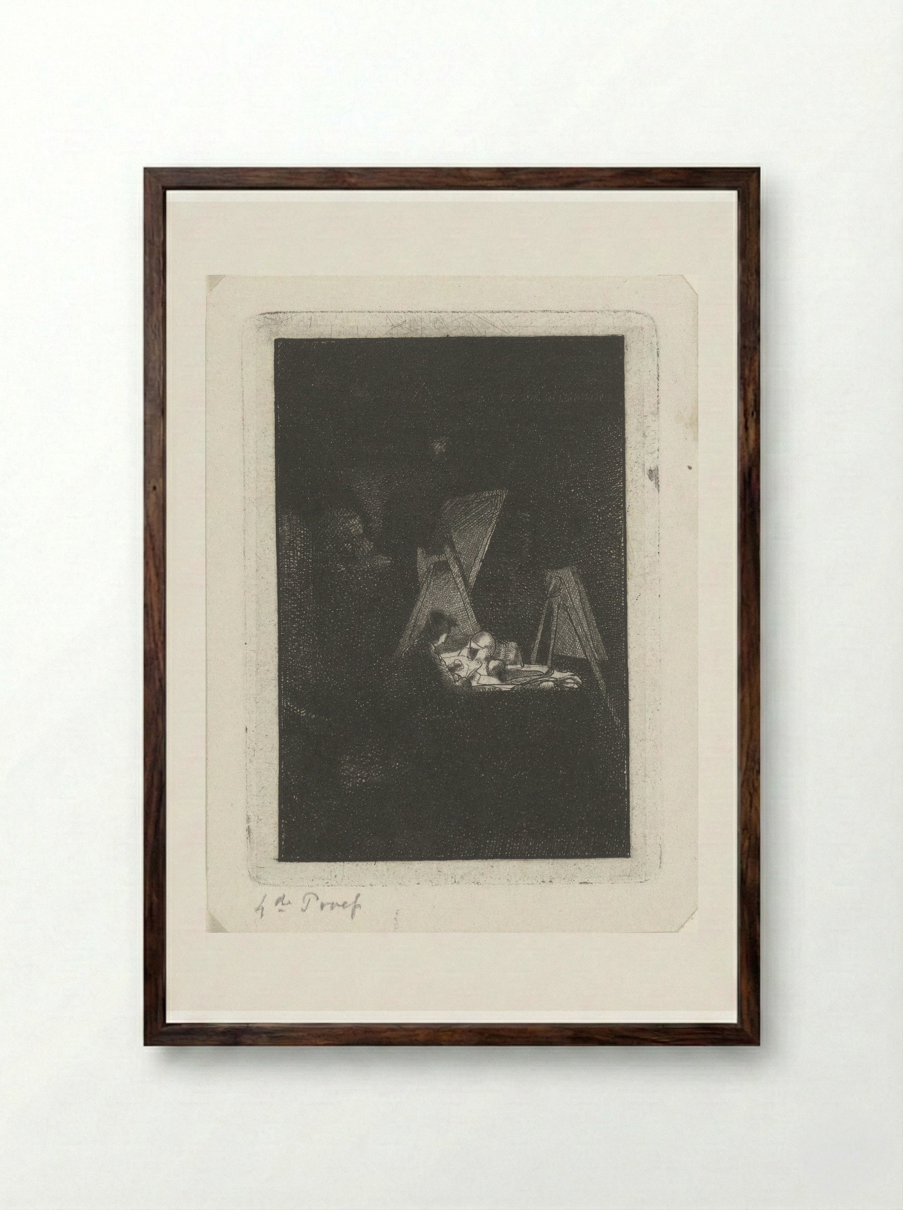 Kunstenaar in zijn atelier - Jacobus Ludovicus Cornet - Framed Print Dark Wood