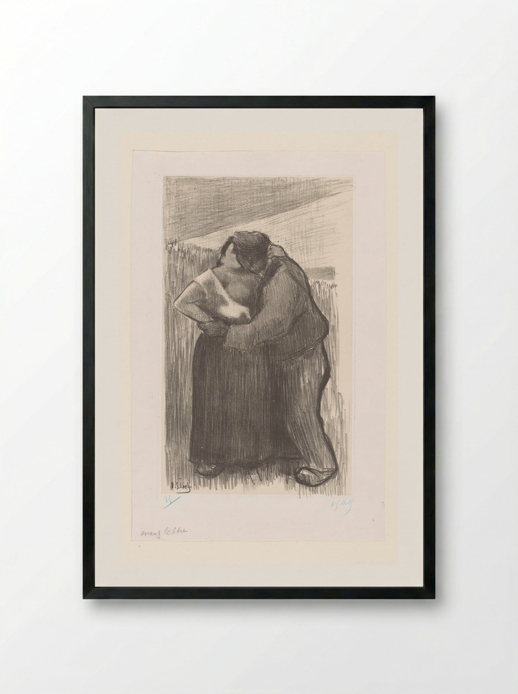 Kussend boerenpaar - Heinrich Stibbe - Framed Print Black