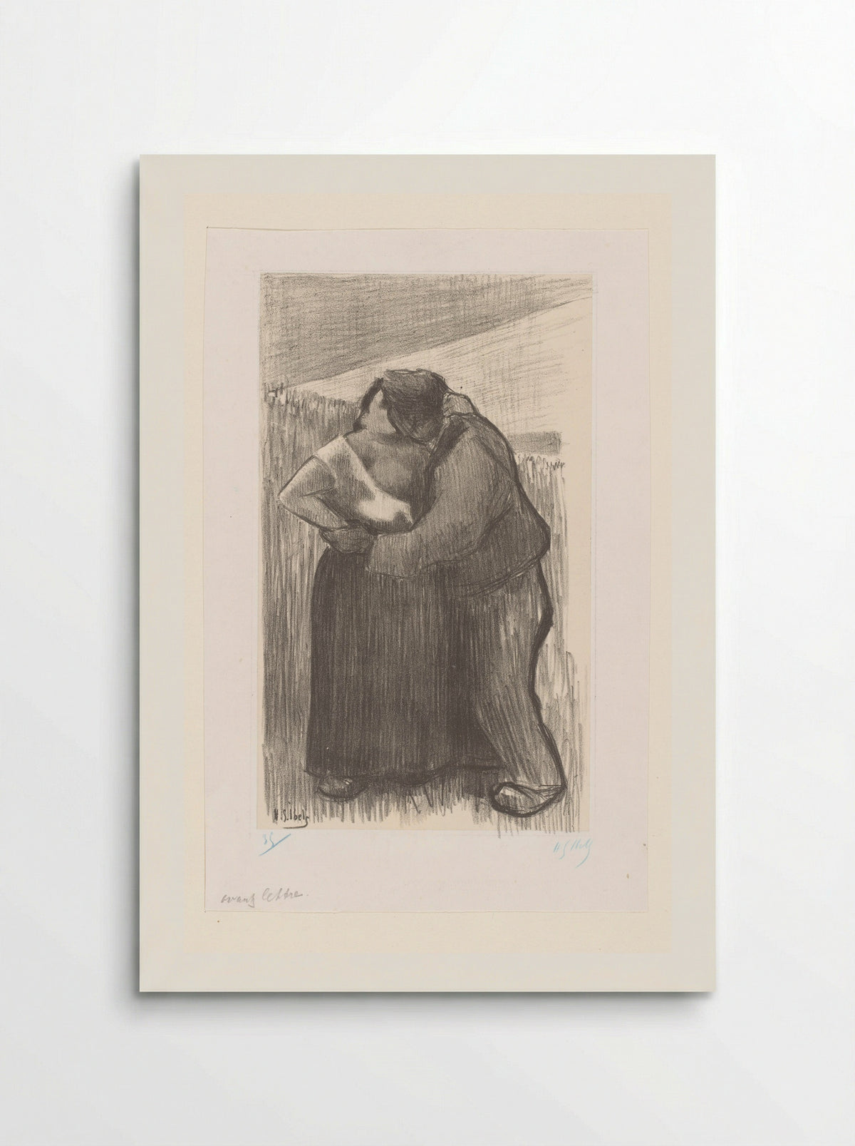 Kussend boerenpaar - Heinrich Stibbe - Poster