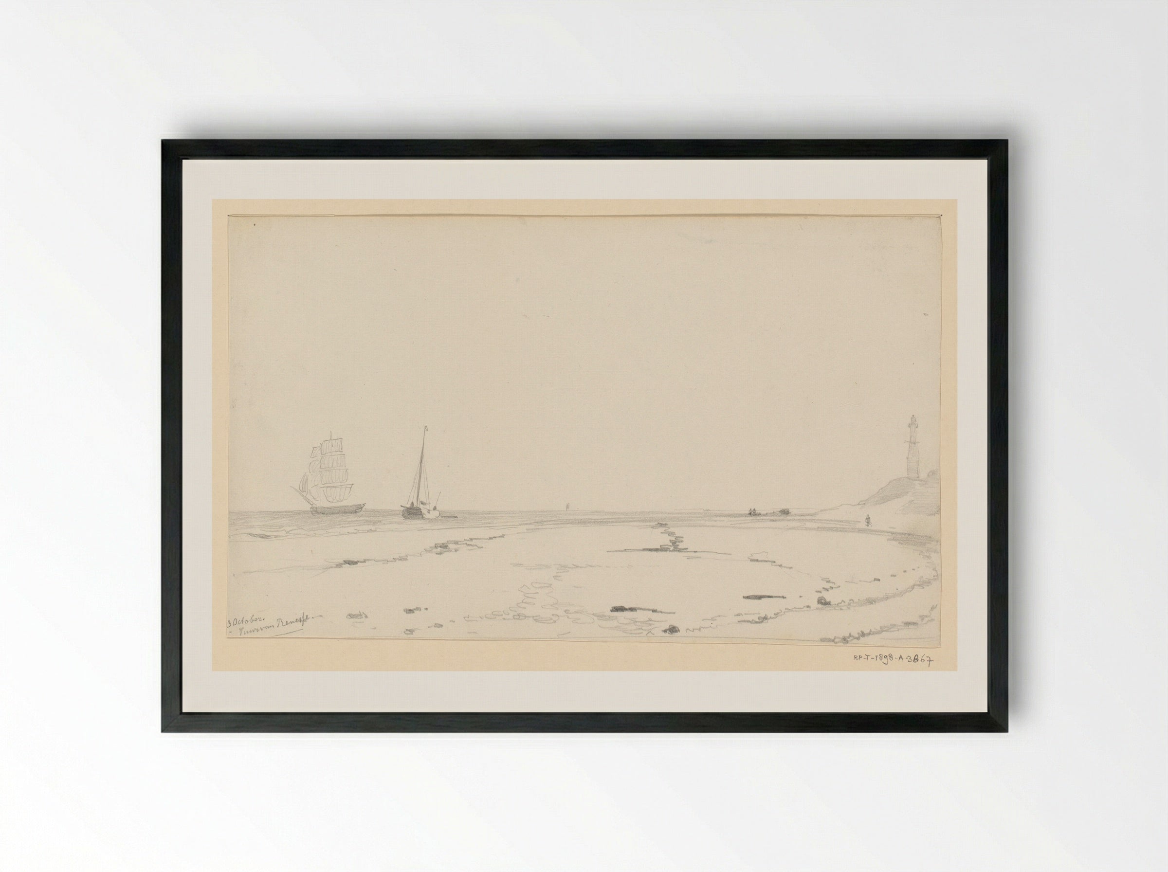 Kust bij Renesse - Willem Anthonie van Deventer - Framed Print Black