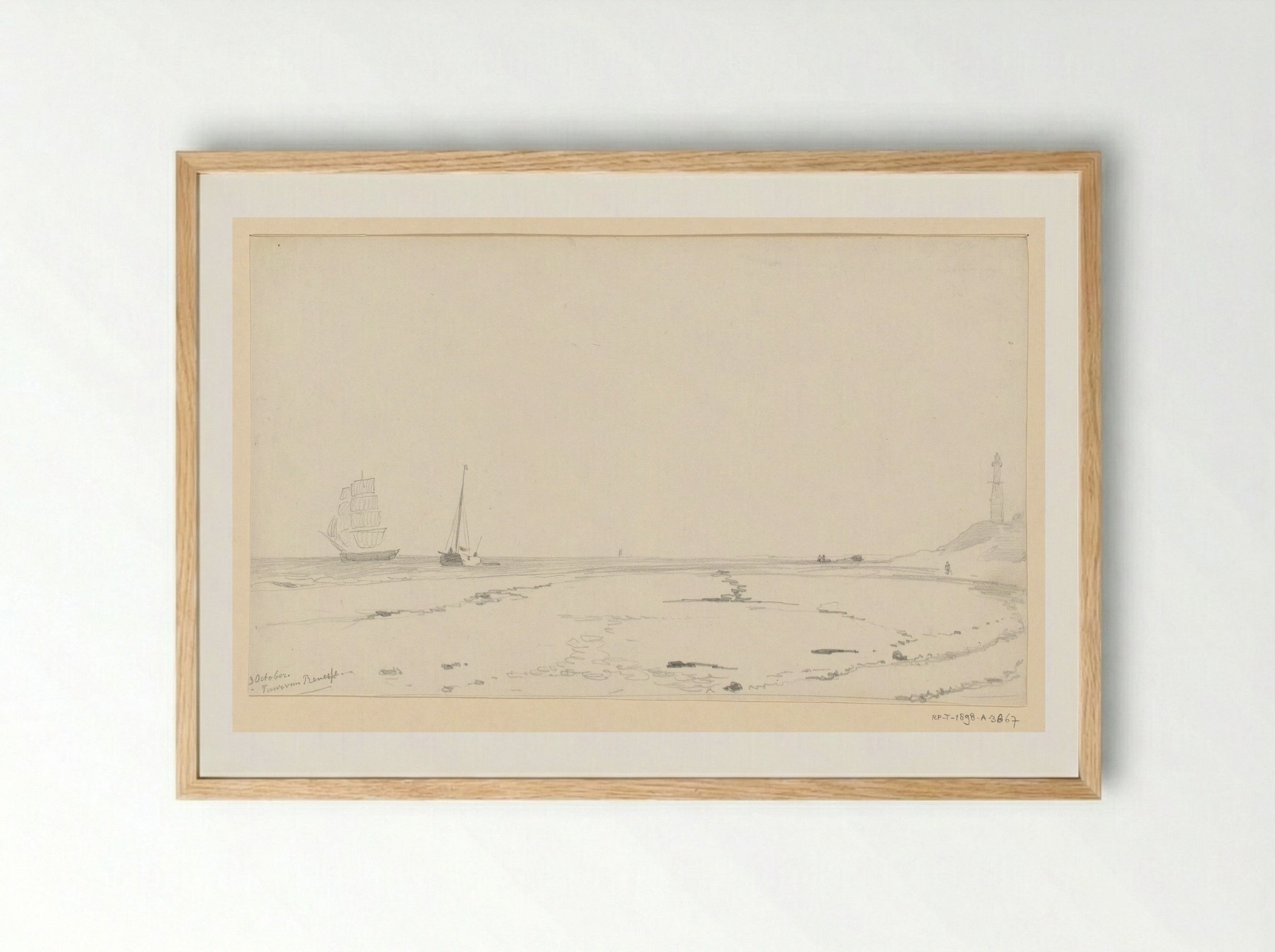 Kust bij Renesse - Willem Anthonie van Deventer - Framed Print Wood
