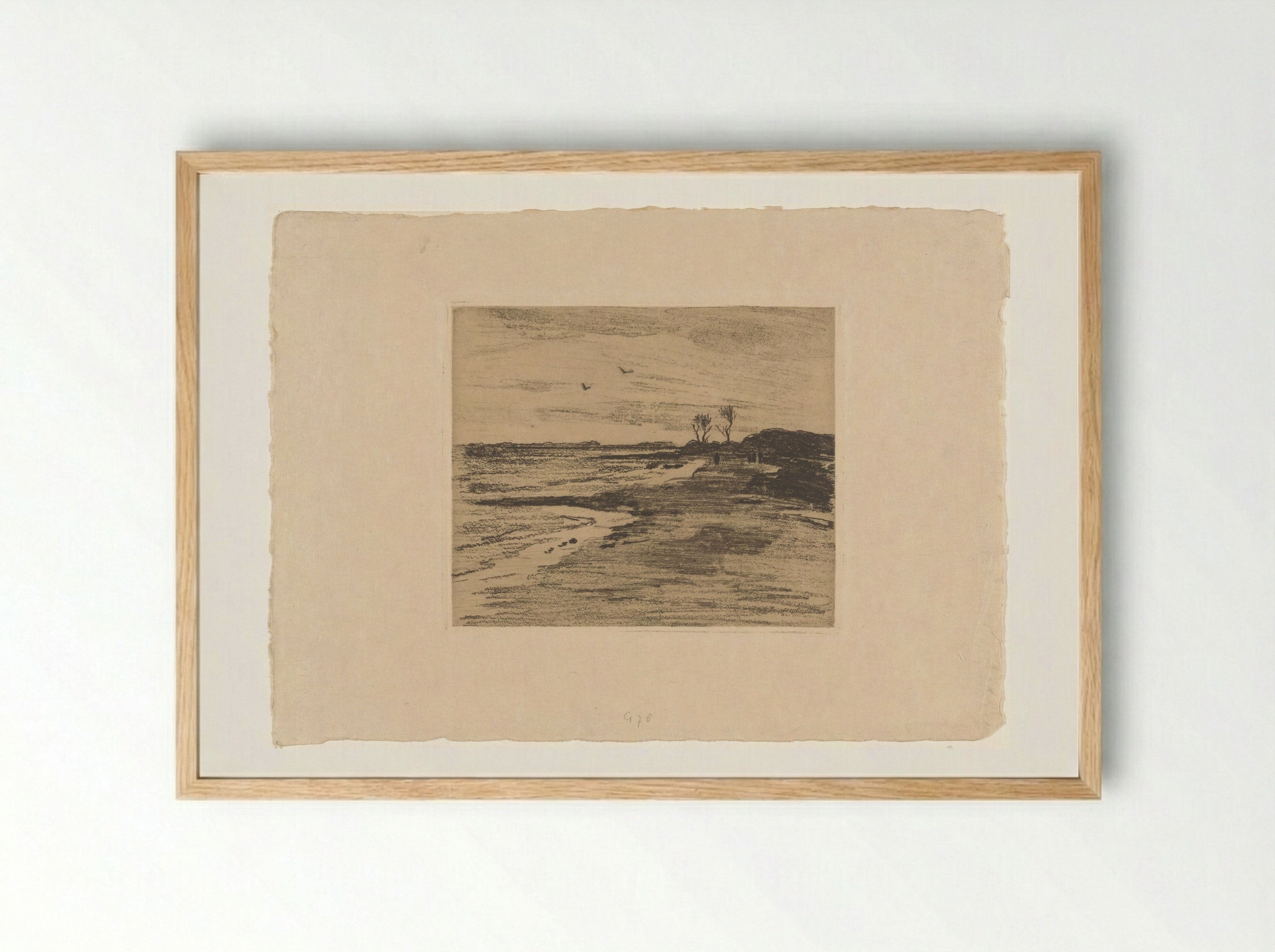 Kustlijn van de Zuiderzee in Valkeveen - Willem Witsen - Framed Print Wood