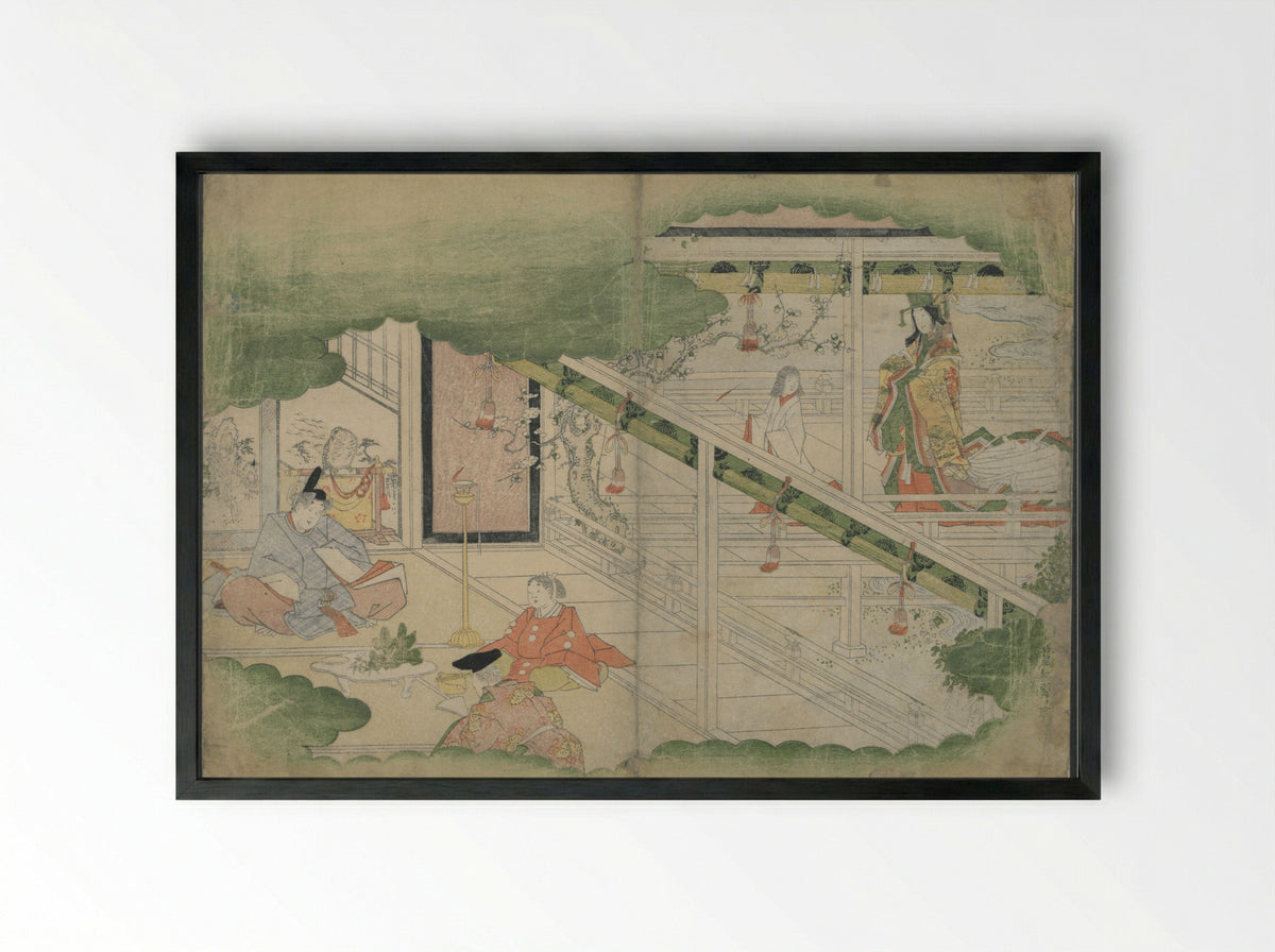 Kyōka: The Mist of Sandara - Senshūan Sandara Hōshi - Framed Print Black