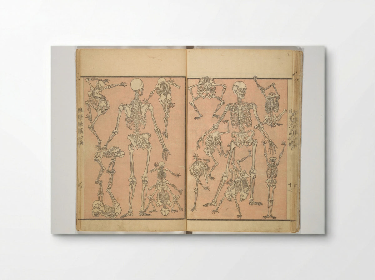 Kyōsai Manga (Skeletons) - Kawanabe Kyōsai - Poster