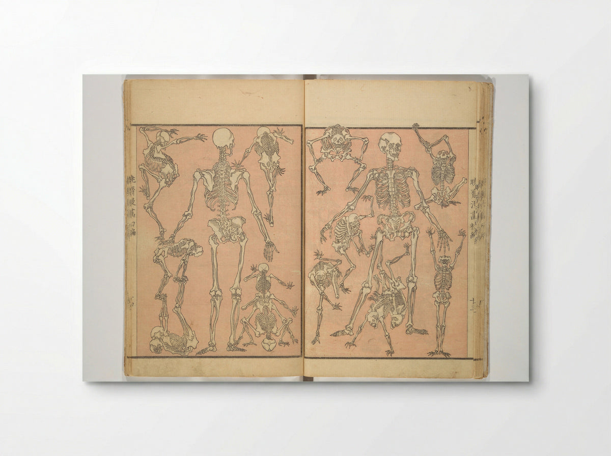 Kyōsai Manga (Skeletons) - Kawanabe Kyōsai - Poster
