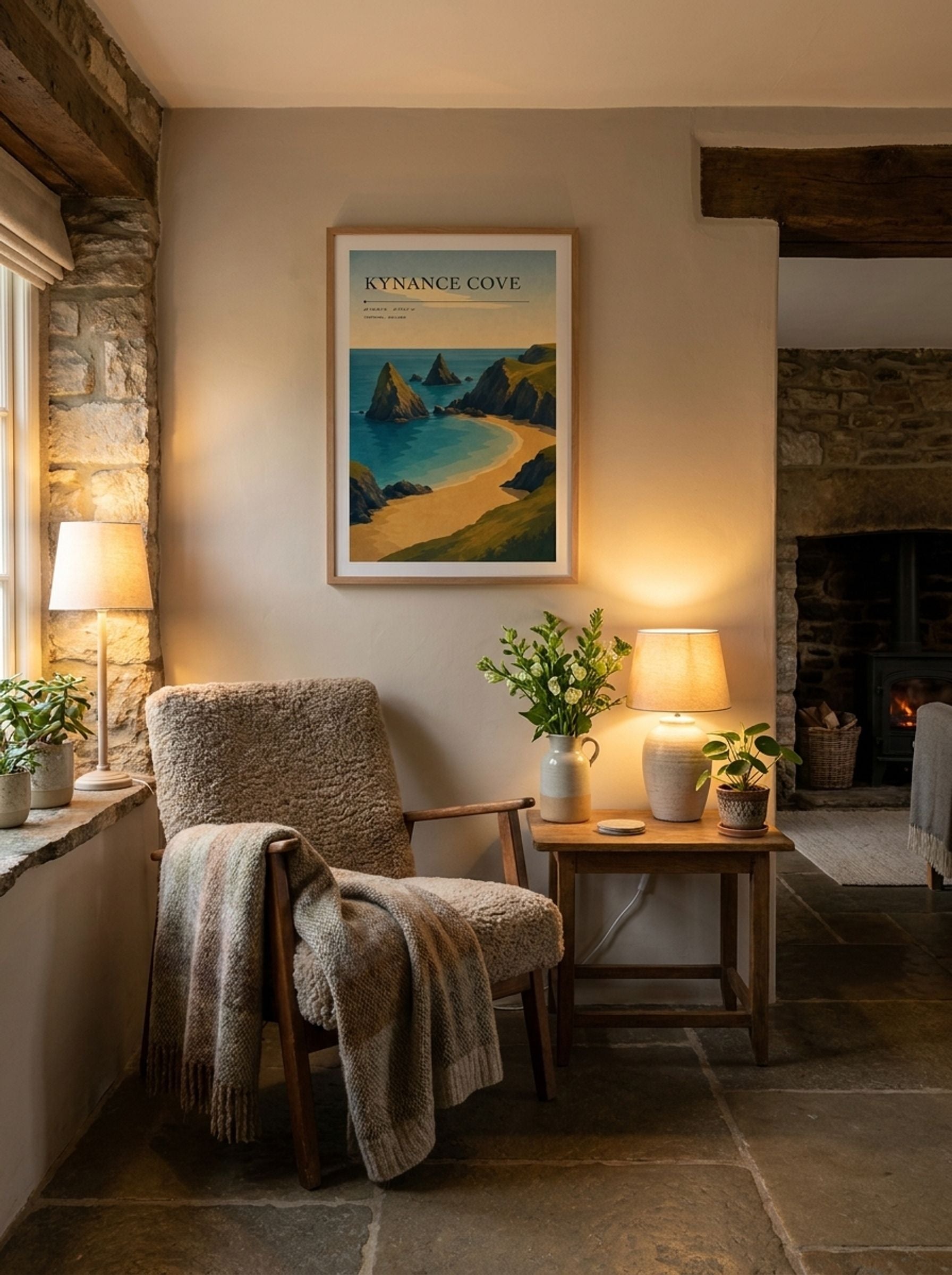 Kynance Cove Travel Poster Artwork - Lifestyle