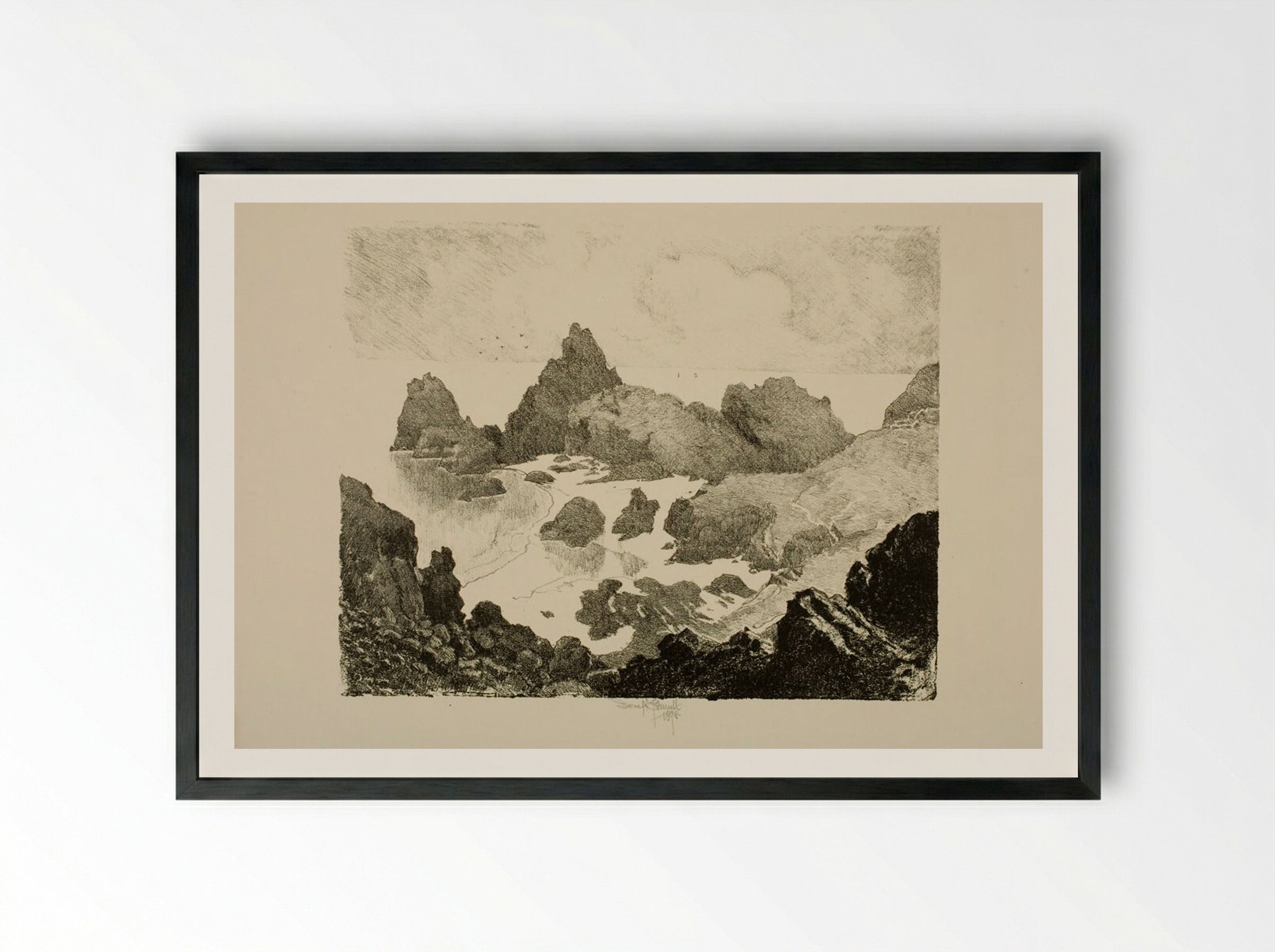Kynance Cove, the Lizard - Joseph Pennell - Framed Print Black