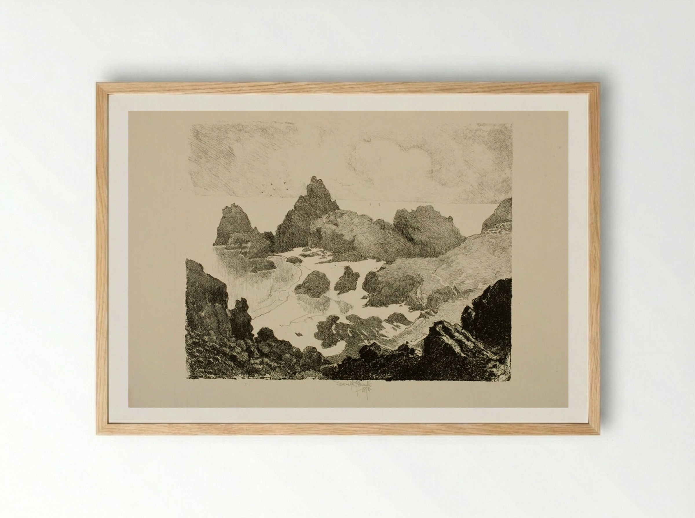 Kynance Cove, the Lizard - Joseph Pennell - Framed Print Wood