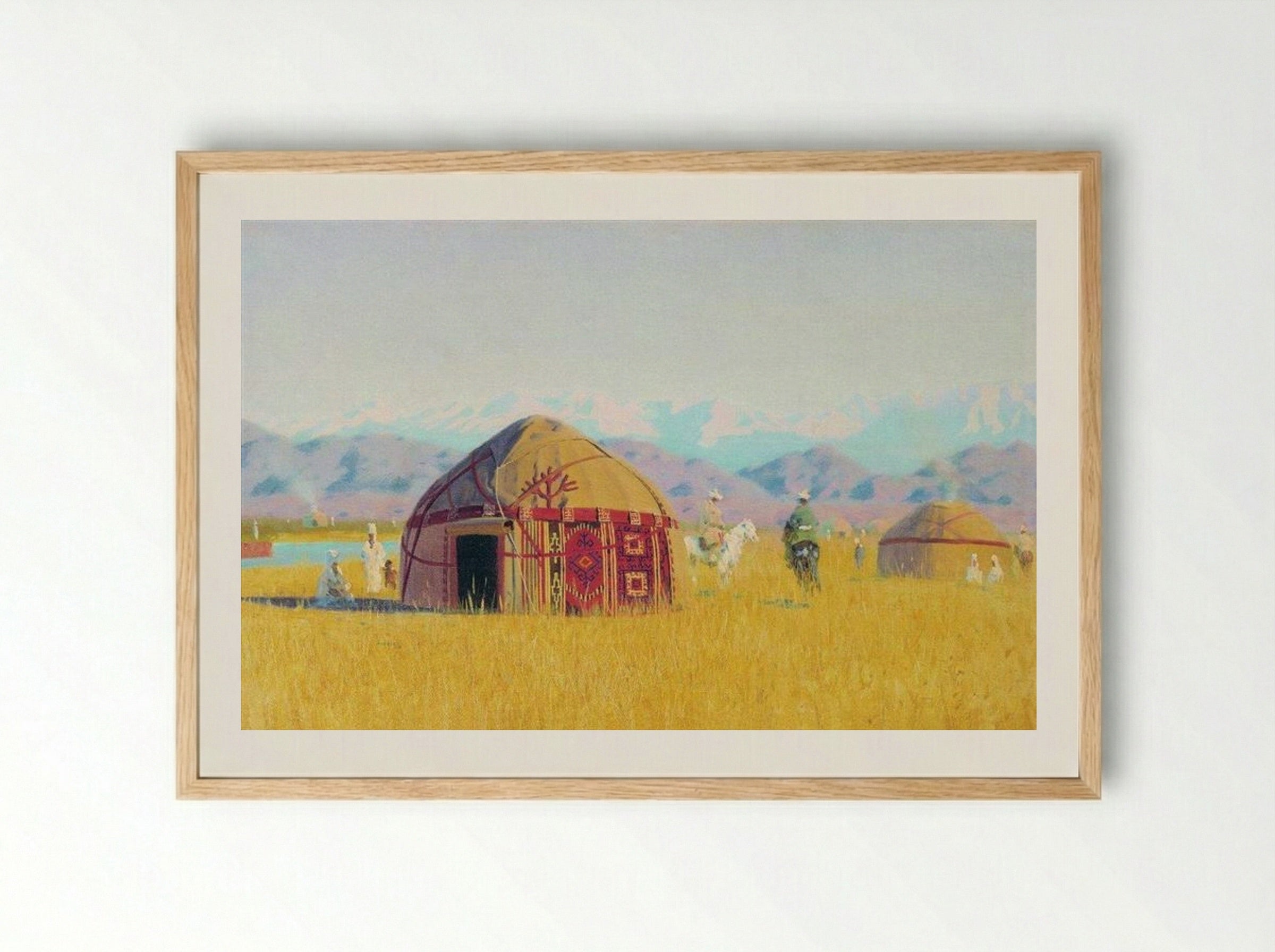 Kyrgyz tent on the Chu River - Vasily Vereshchagin - Framed Print Wood