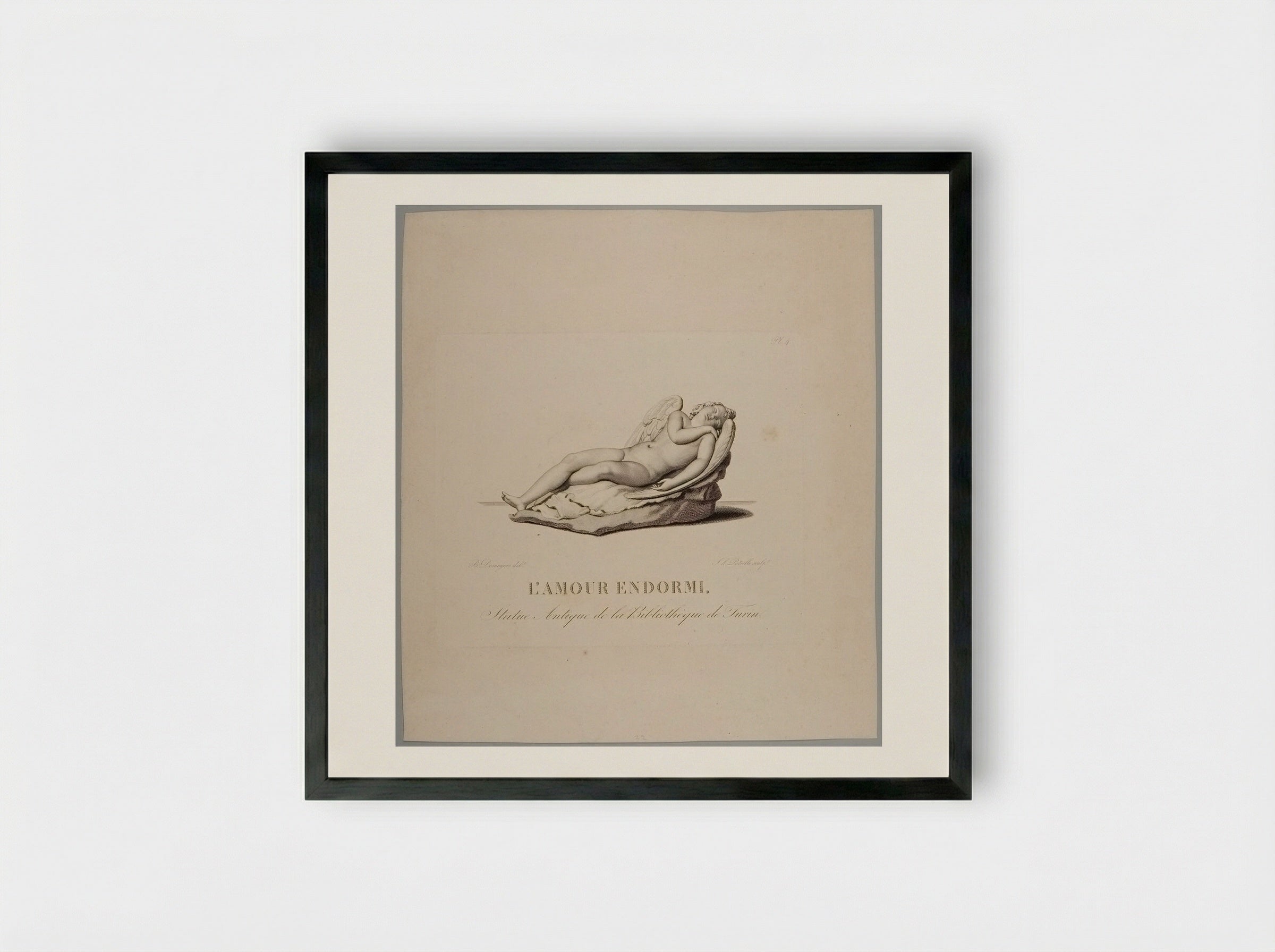 L'Amour Endormi - Jean Louis Potrelle - Framed Print Black