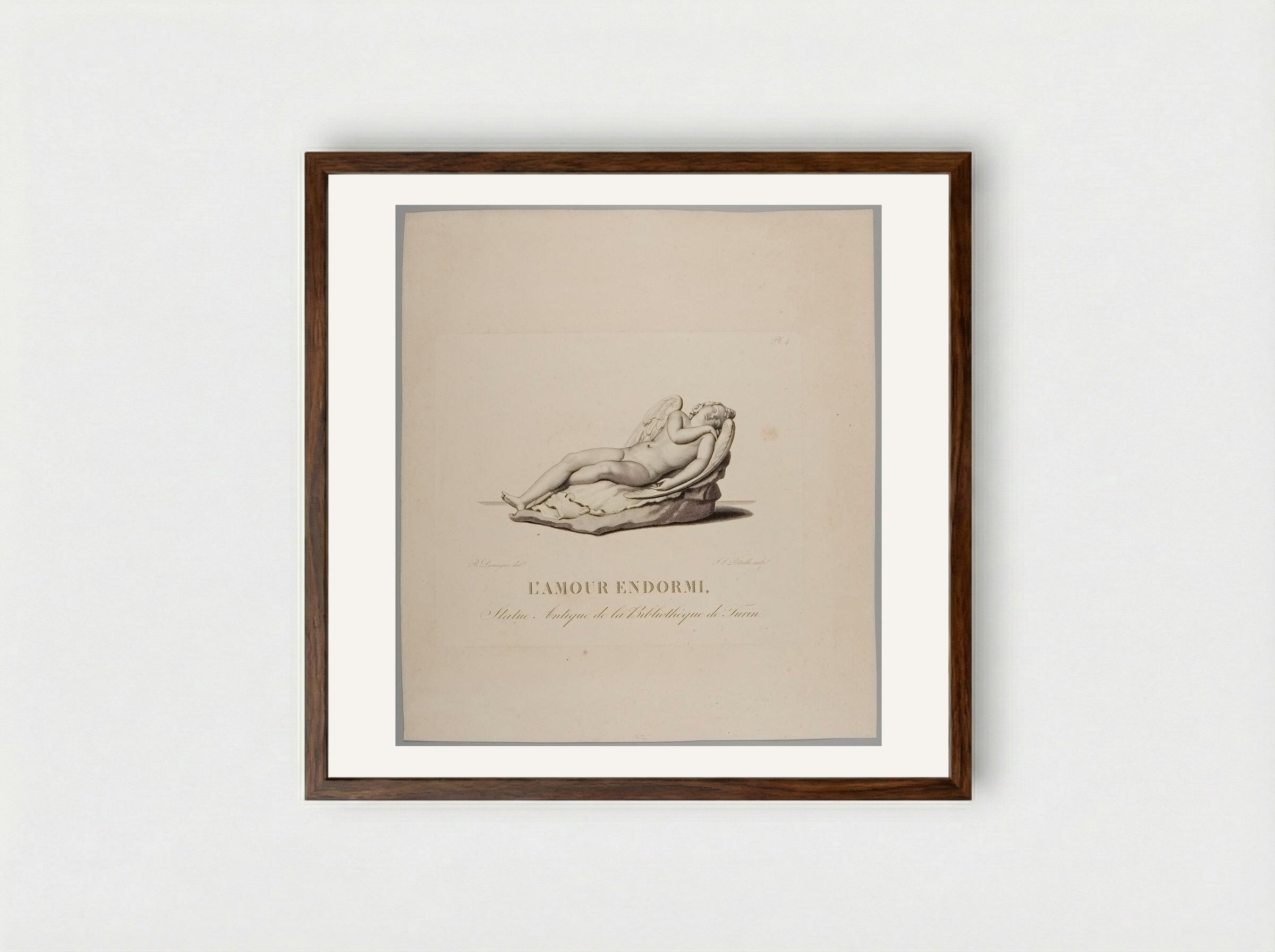 L'Amour Endormi - Jean Louis Potrelle - Framed Print Dark Wood