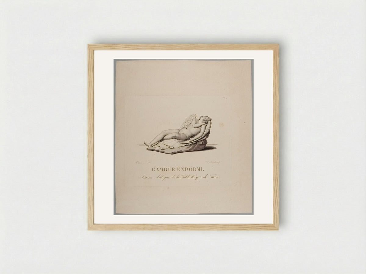 L'Amour Endormi - Jean Louis Potrelle - Framed Print Wood