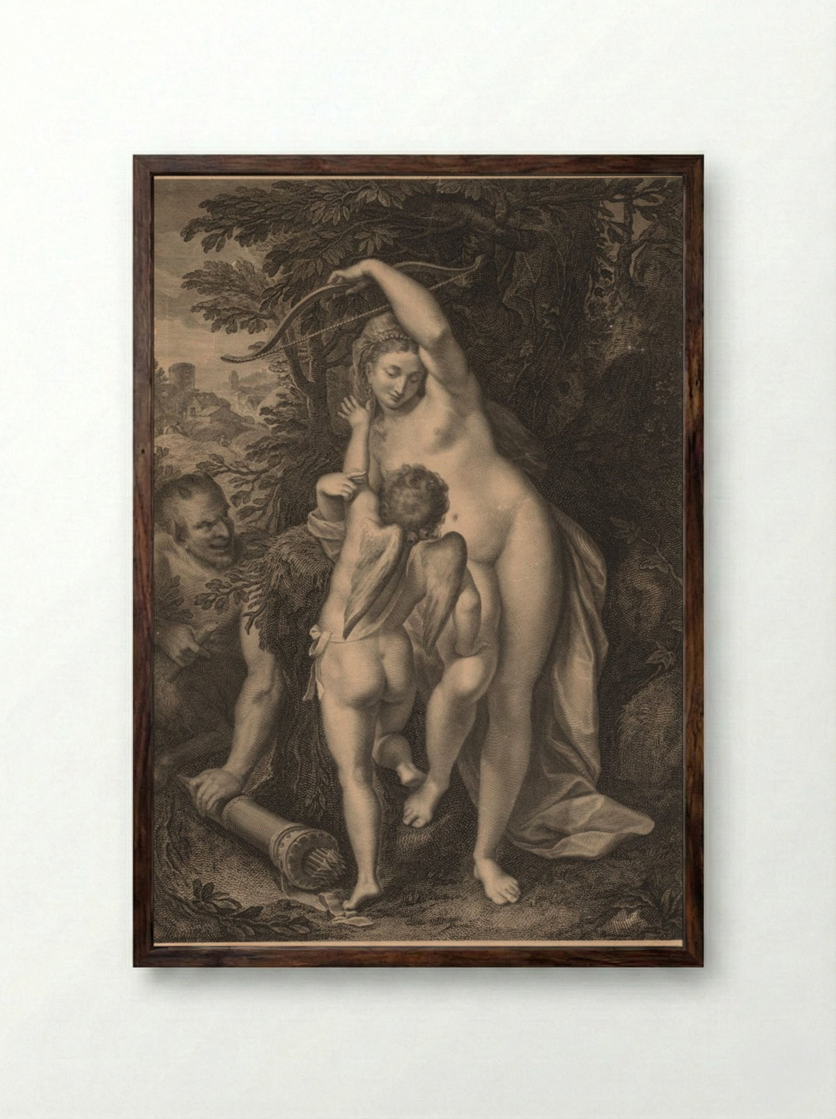 L'Amour désarmé - Christophe Guerin - Framed Print Dark Wood
