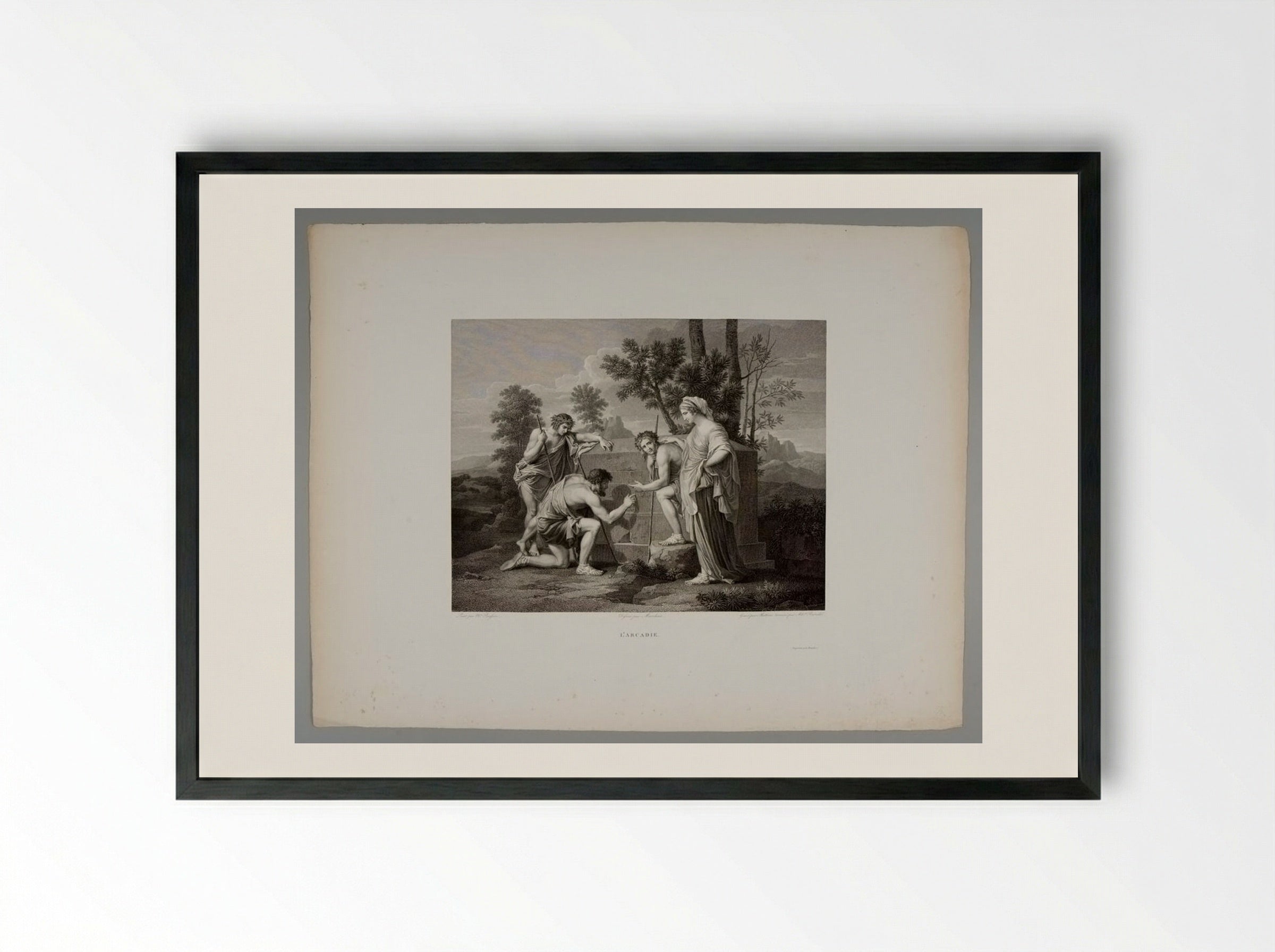 L'Arcadie - Albrecht Christoph Reindel - Framed Print Black