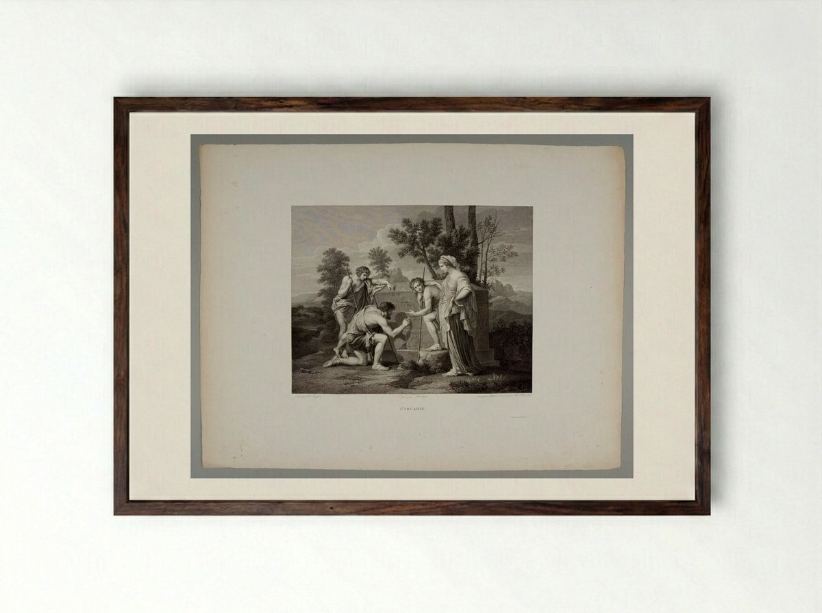 L'Arcadie - Albrecht Christoph Reindel - Framed Print Dark Wood