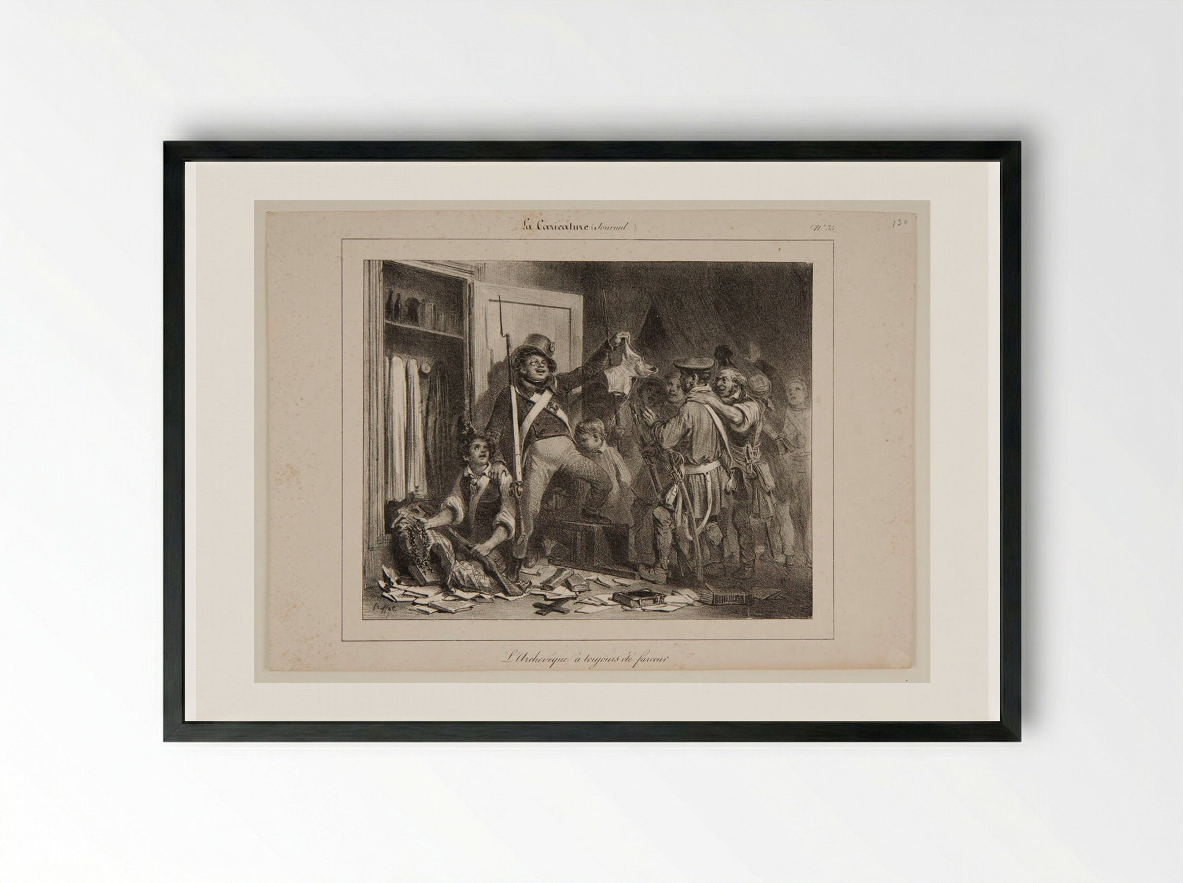 L'Archevêque a toujours été farceur - Denis-Auguste-Marie Raffet - Framed Print Black