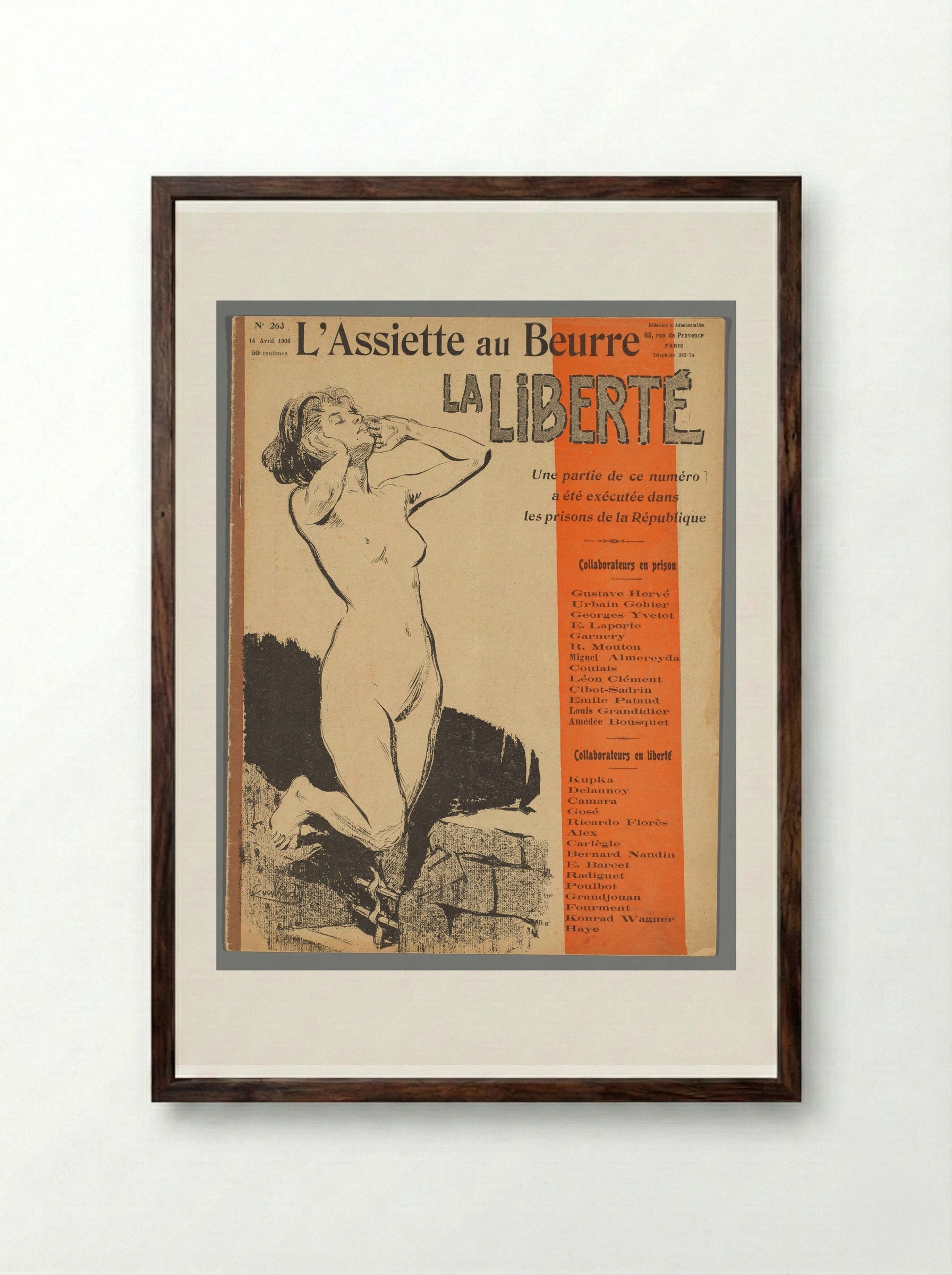 L'Assiette au Beurre, No. 263 - Diverse Vervaardigers - Framed Print Dark Wood