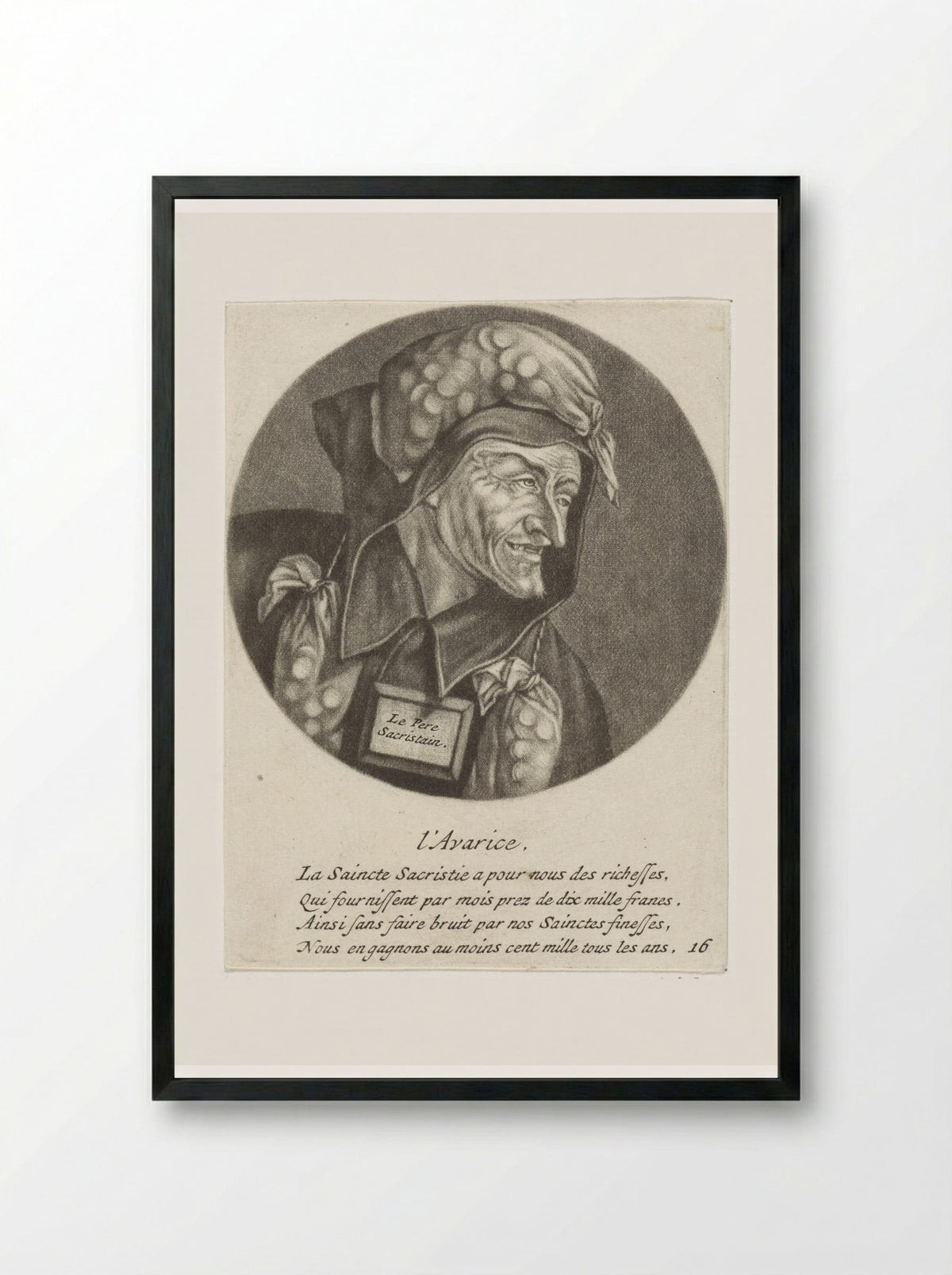 L'Avarice - Jacob Gole - Framed Print Black