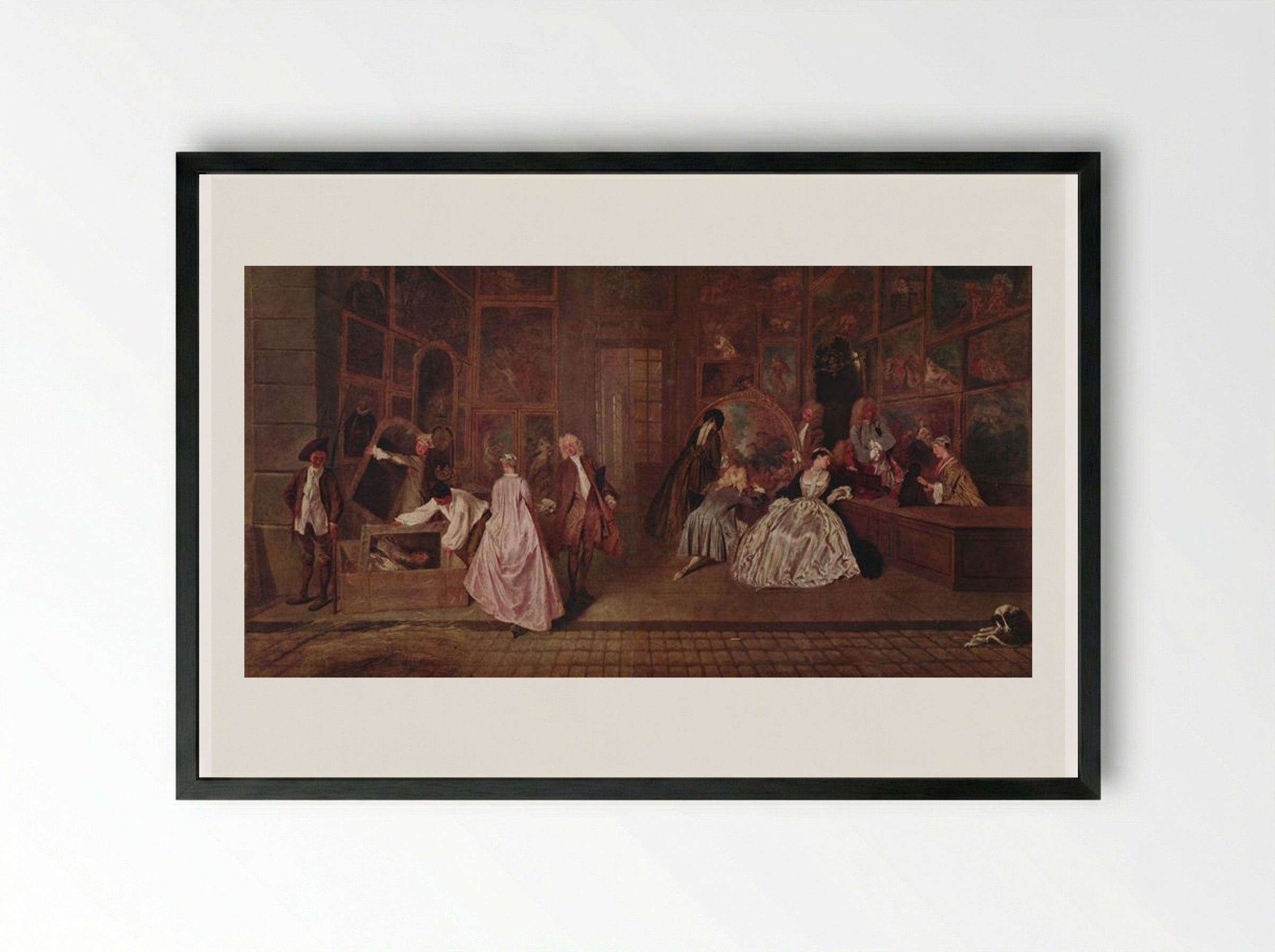 L'Enseigne de Gersaint - Antoine Watteau - Framed Print Black