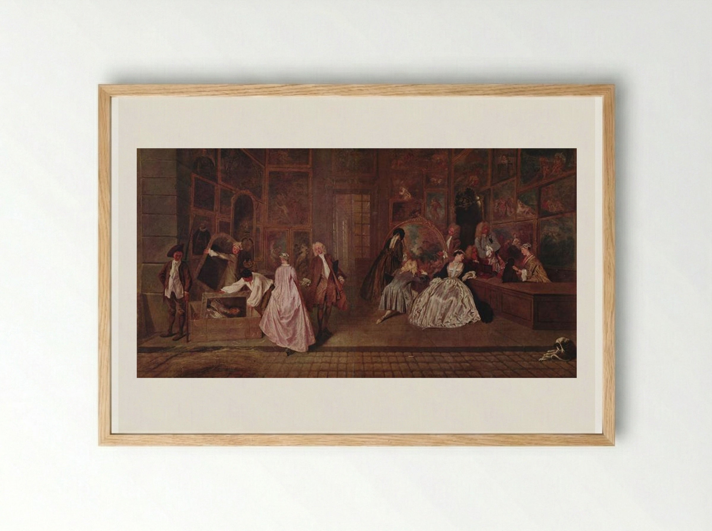L'Enseigne de Gersaint - Antoine Watteau - Framed Print Wood