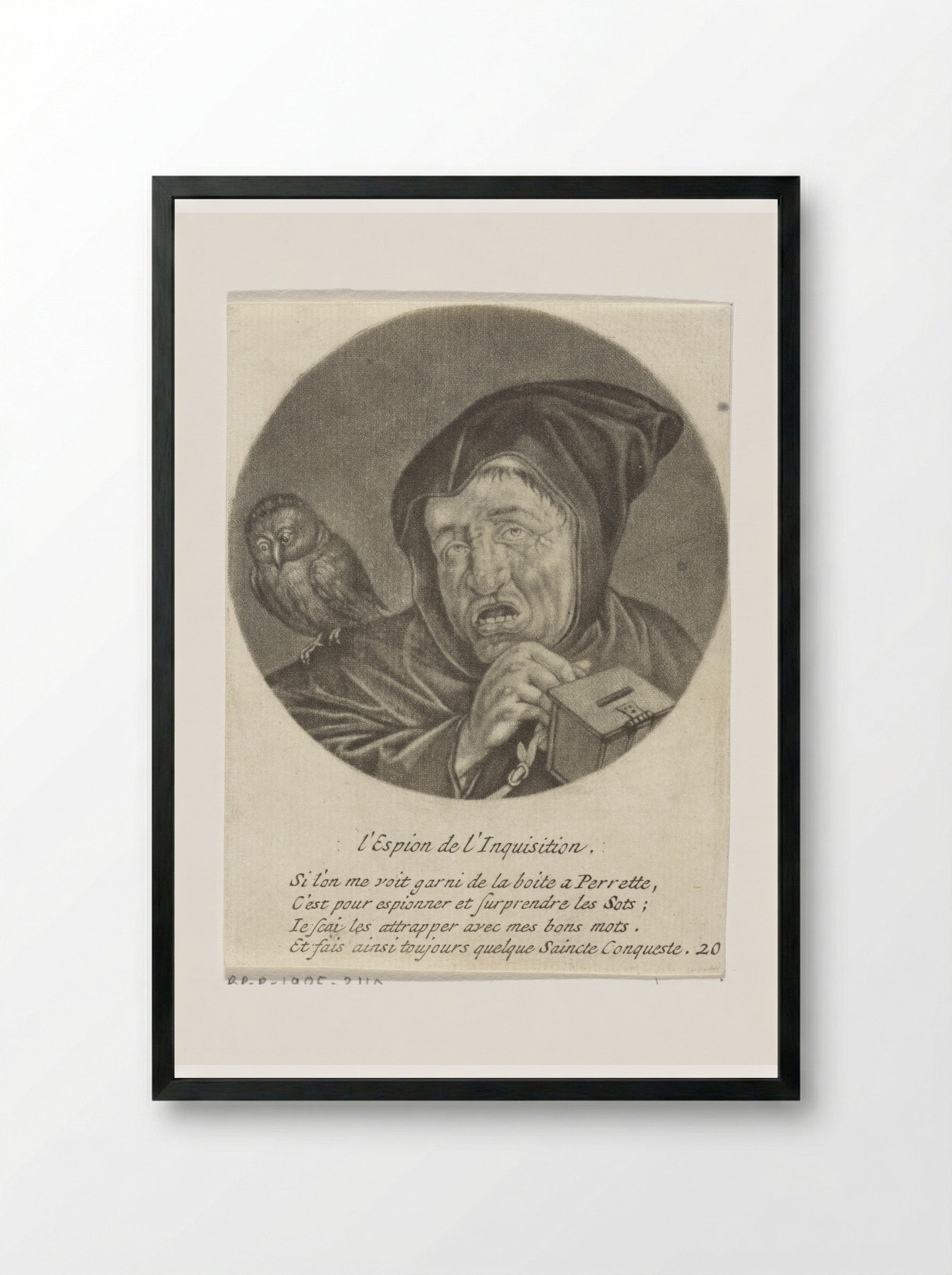 L'Espion de l'Inquisition - Jacob Gole - Framed Print Black