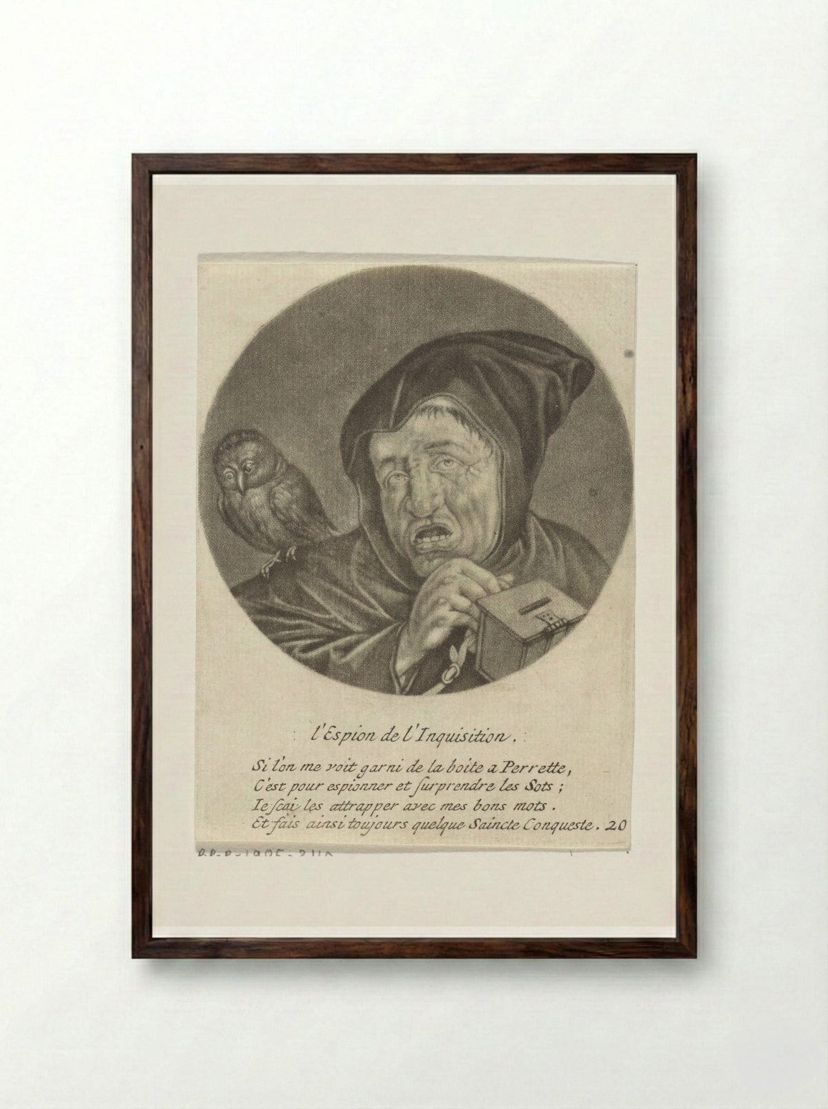 L'Espion de l'Inquisition - Jacob Gole - Framed Print Dark Wood