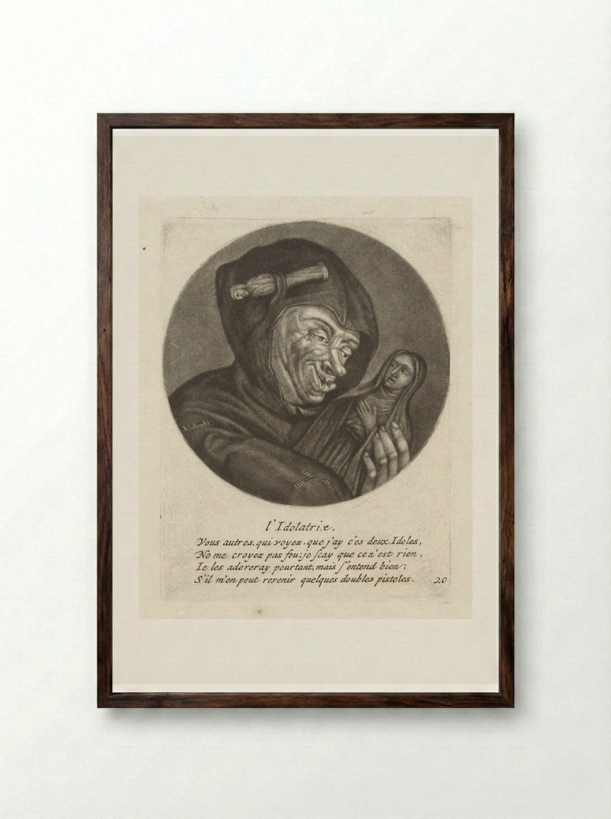 L'Idolatrie - Jacob Gole - Framed Print Dark Wood