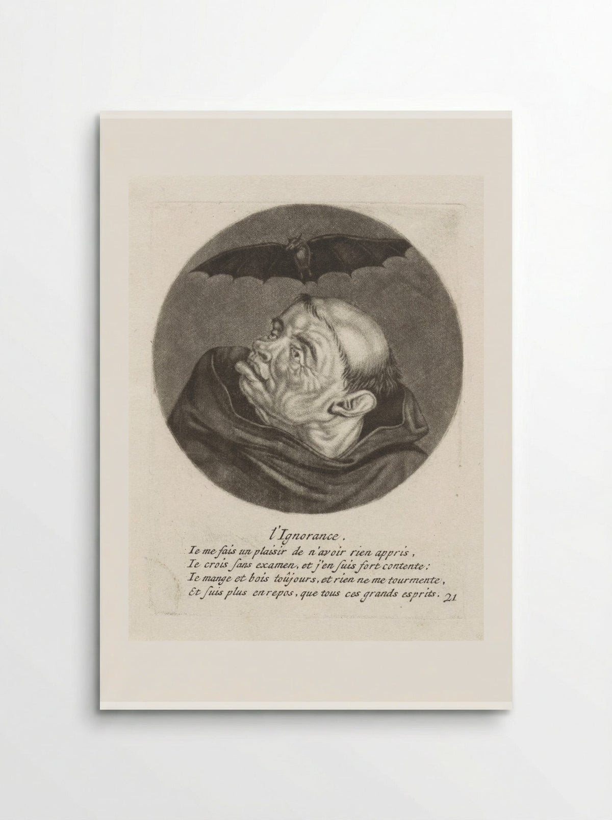L'Ignorance (Monk and a Bat) - Jacob Gole - Poster