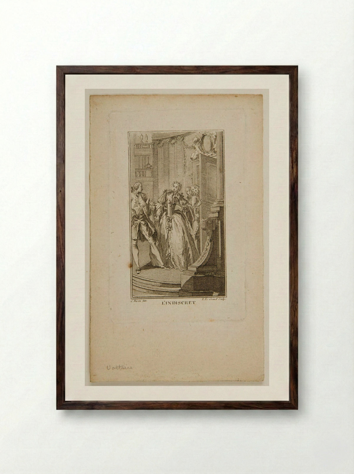 L'Indiscret - Louis Legrand - Framed Print Dark Wood