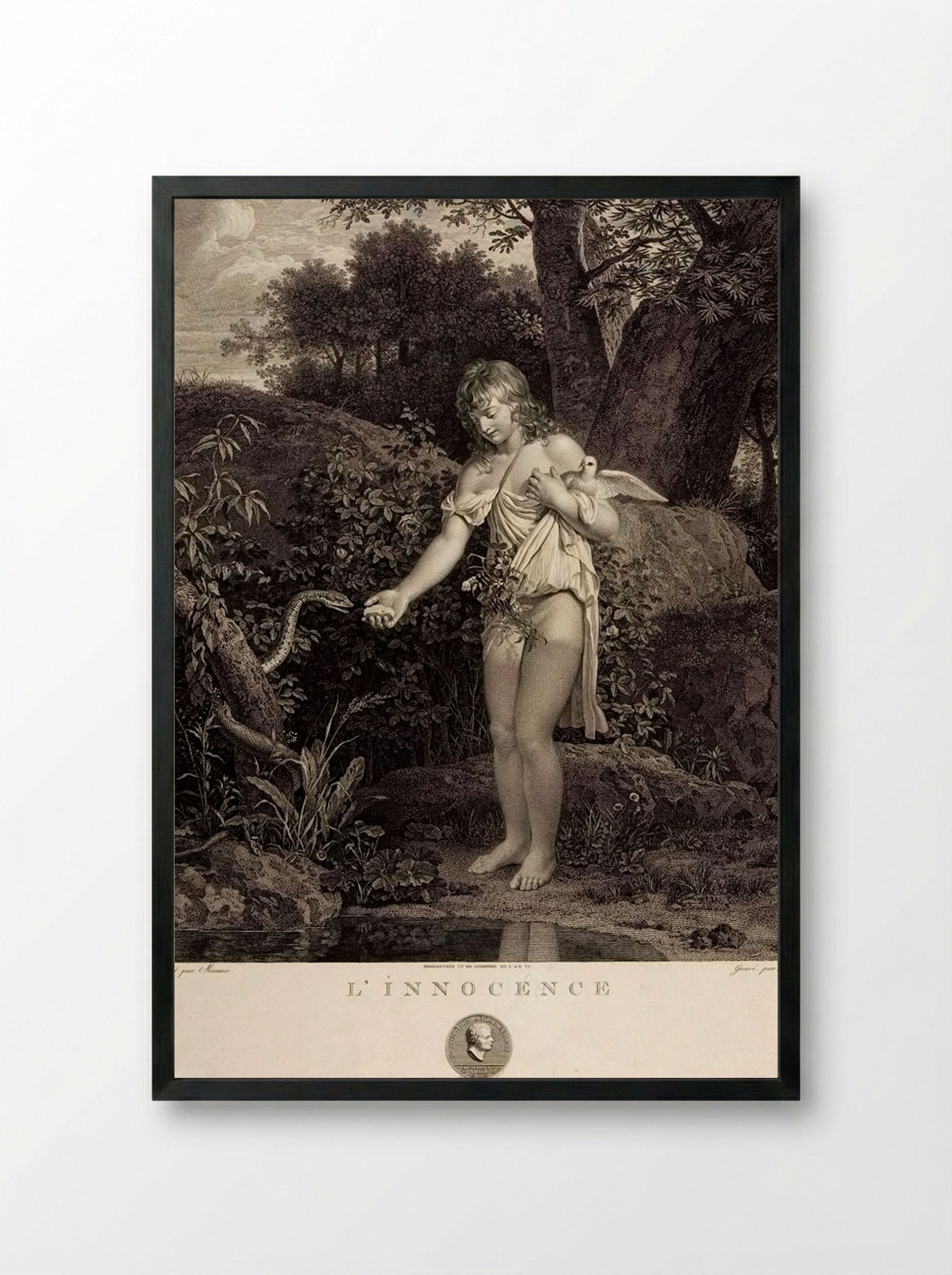 L'Innocence - Charles Clément Bervic - Framed Print Black