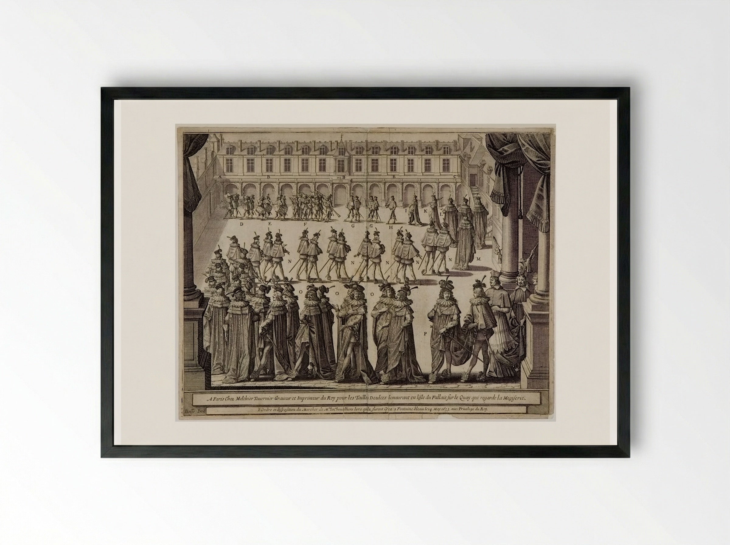 L'Ordre et disposition du marcher - Abraham Bosse - Framed Print Black