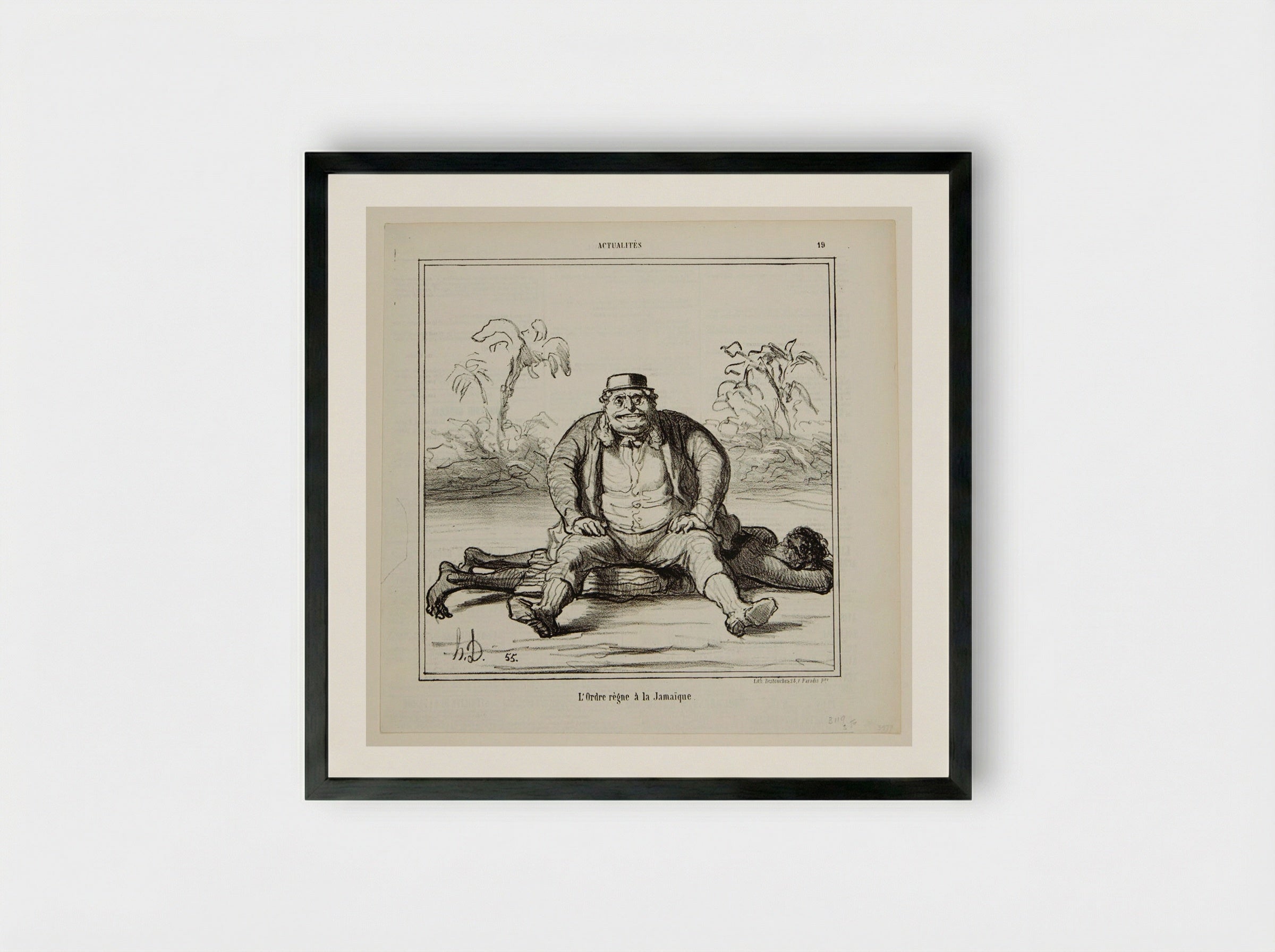 L'Ordre règne à la Jamaïque - Honoré-Victorin Daumier - Framed Print Black