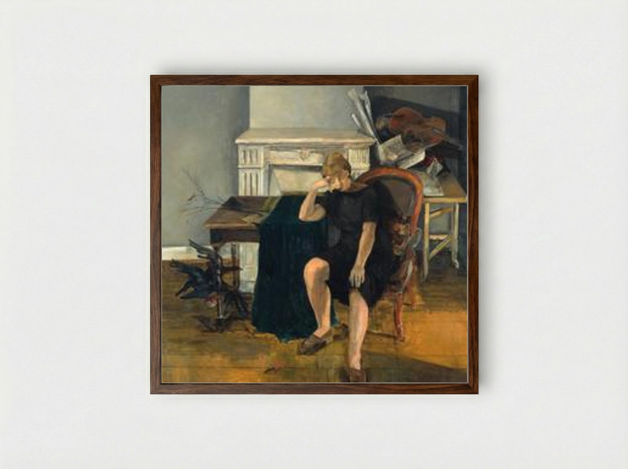 L'annonce de l'hiver - Francis Gruber - Framed Print Dark Wood
