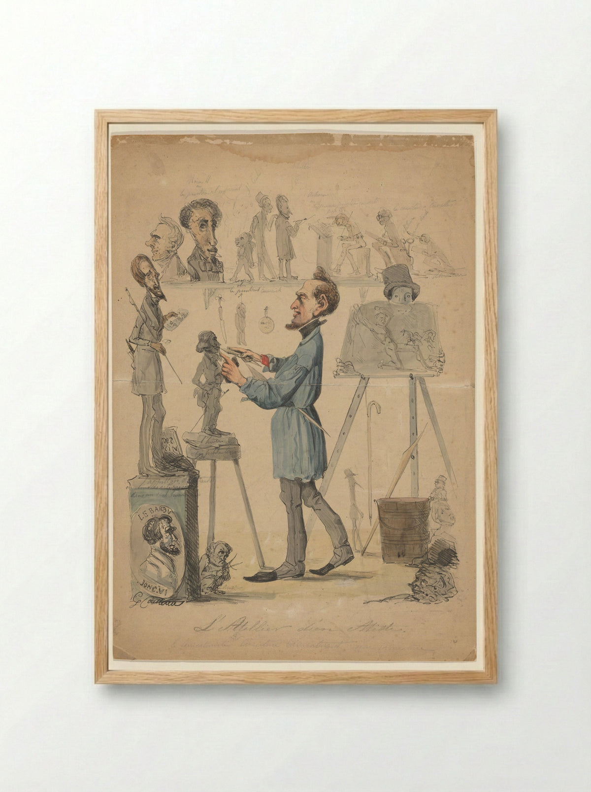 L’atelier d’un Artiste - George Coutteau - Framed Print Wood