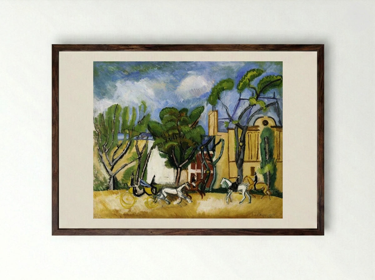L'avenue du Bois - Raoul Dufy - Framed Print Dark Wood