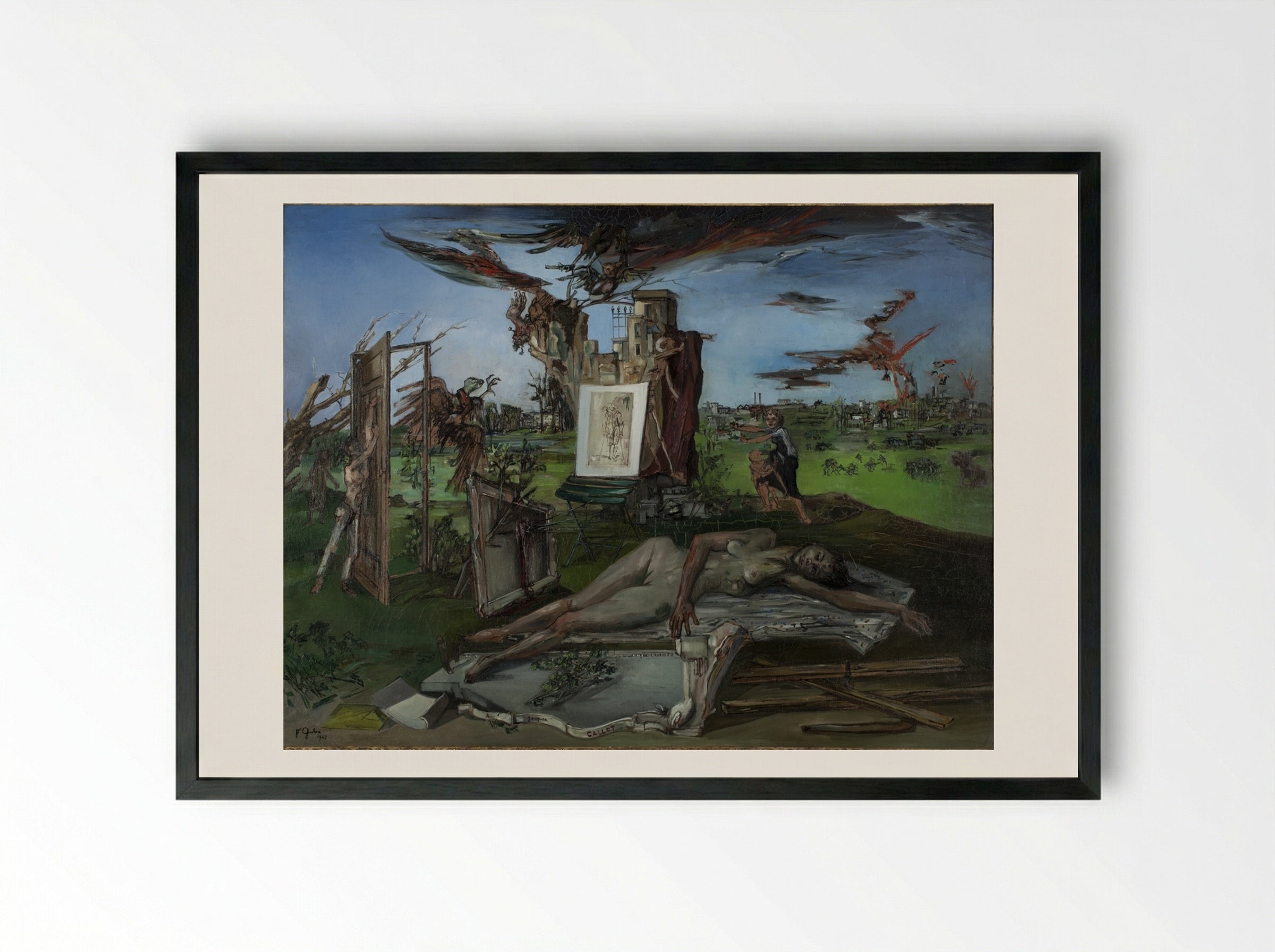 L'hommage à Callot - Francis Gruber - Framed Print Black
