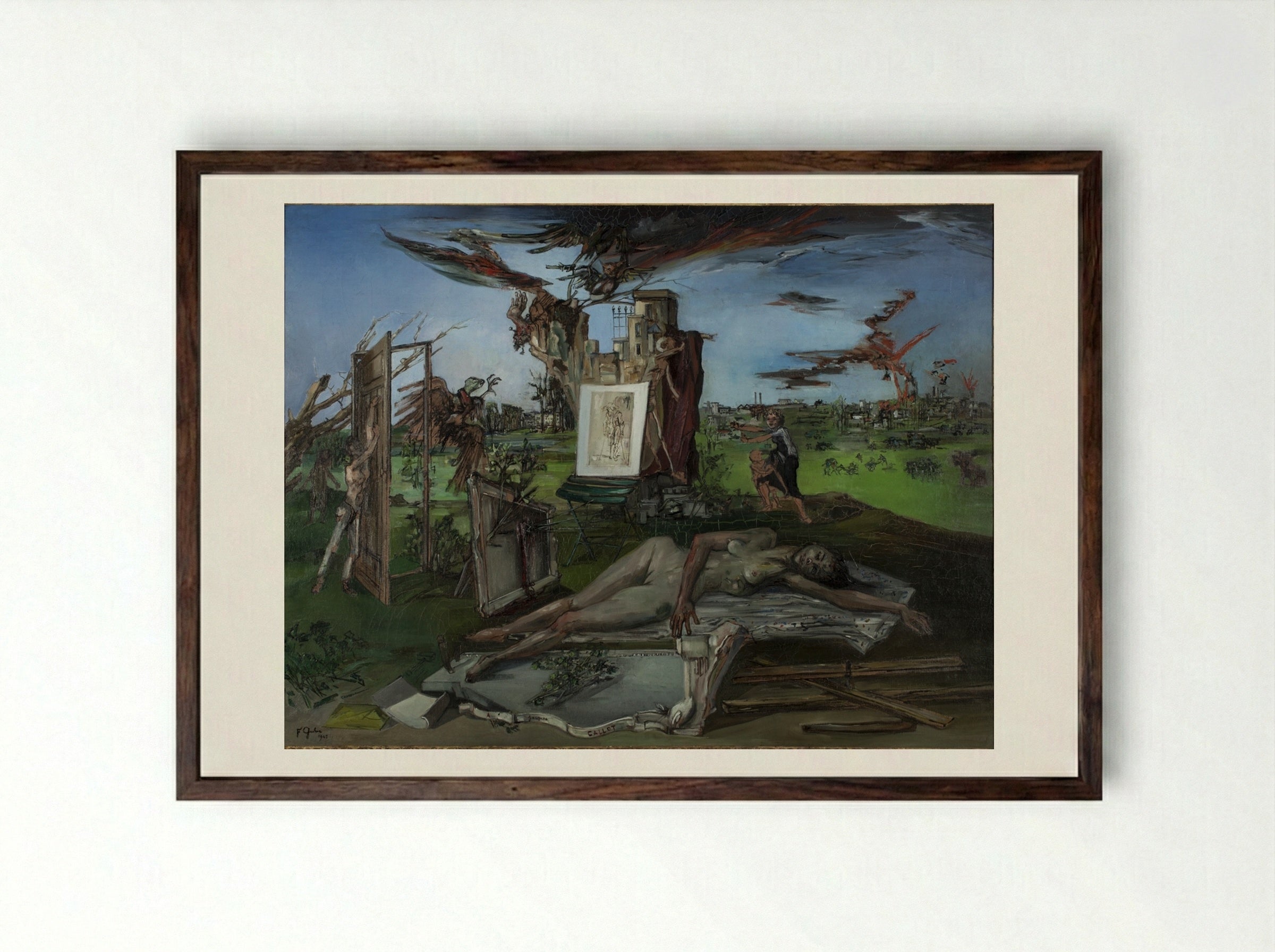 L'hommage à Callot - Francis Gruber - Framed Print Dark Wood