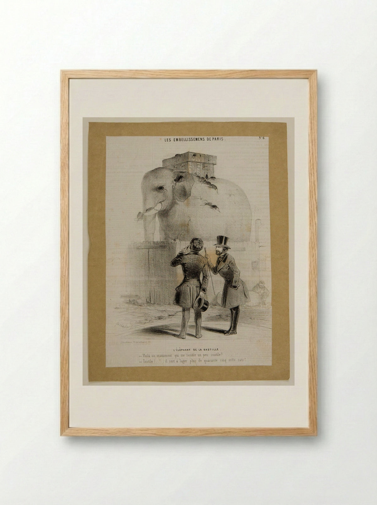 L'Éléphant de la Bastille - Frédéric Bouchot - Framed Print Wood