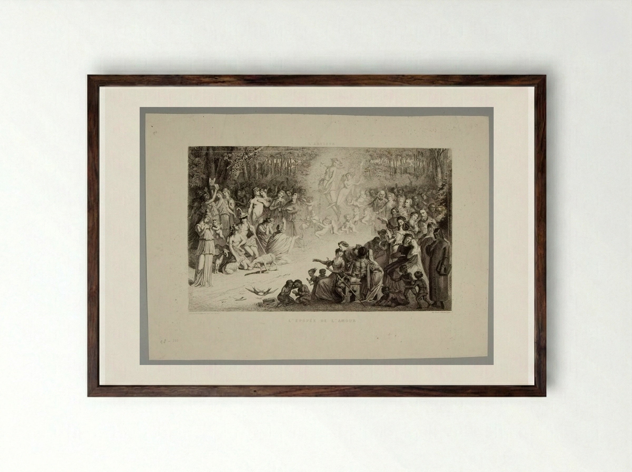 L'Épopée de l'Amour - Léopold Flameng - Framed Print Dark Wood