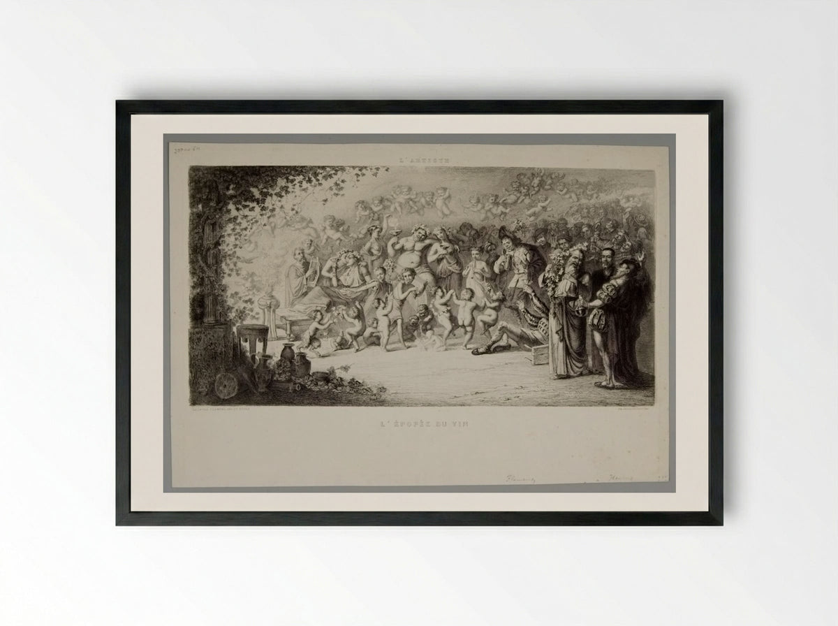 L'Épopée du Vin - Léopold Flameng - Framed Print Black