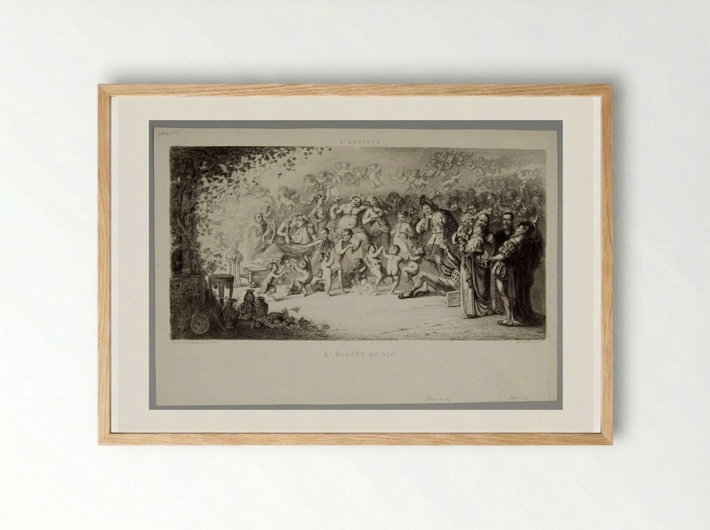 L'Épopée du Vin - Léopold Flameng - Framed Print Wood