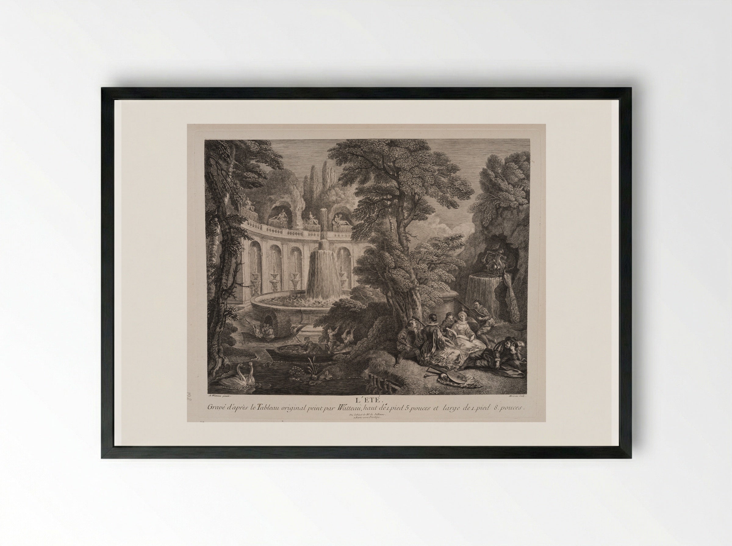 L'Été (Summer) - Jean Moyreau - Framed Print Black
