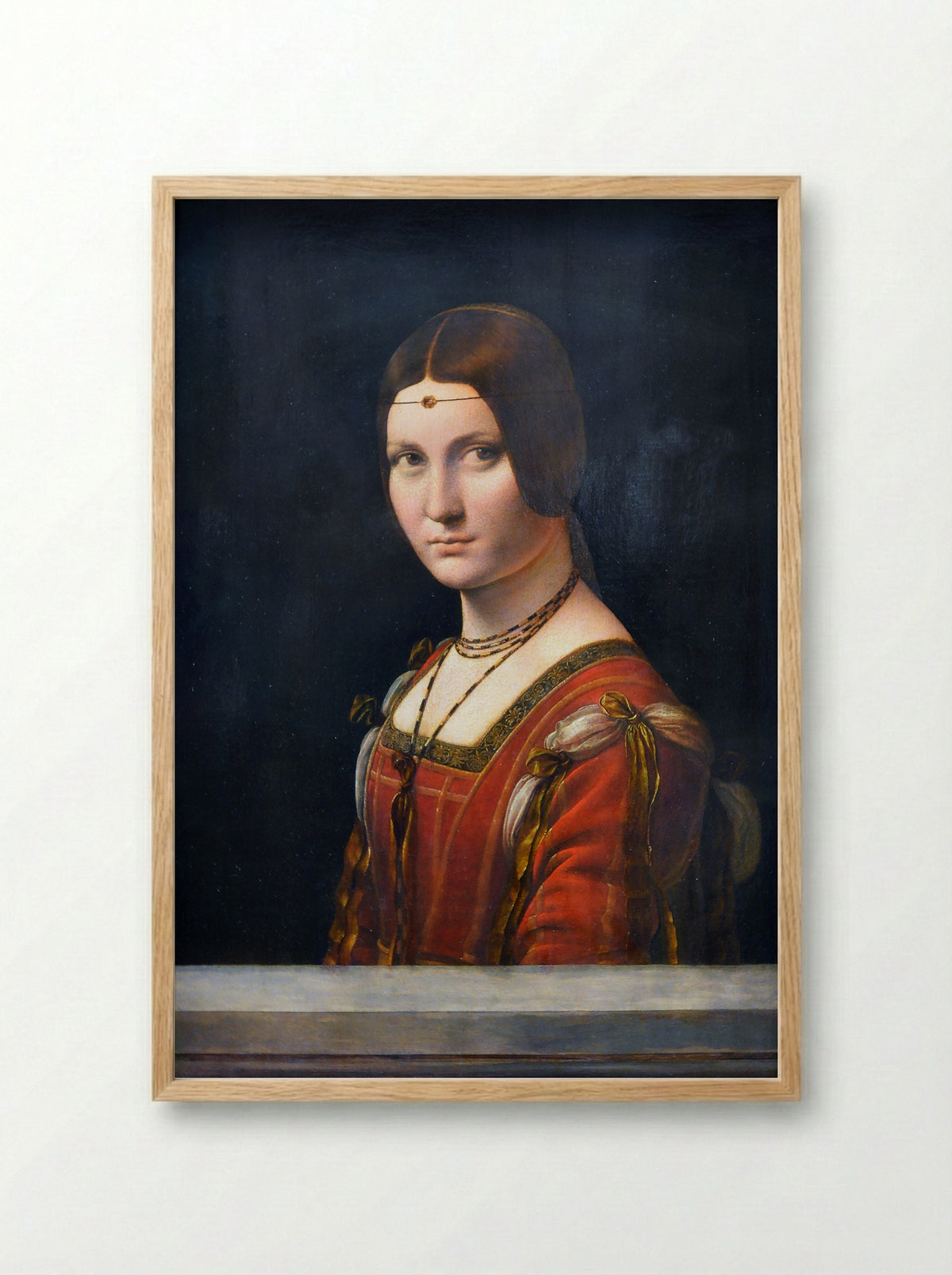 La Belle Ferronière - Leonardo da Vinci - Framed Print Wood