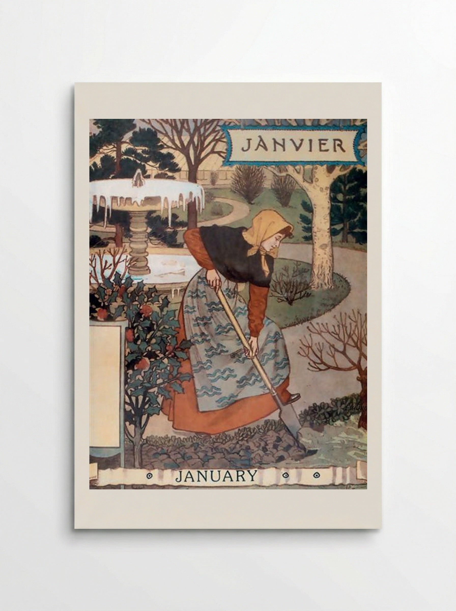 La Belle Jardinière: January - Eugène Grasset - Poster
