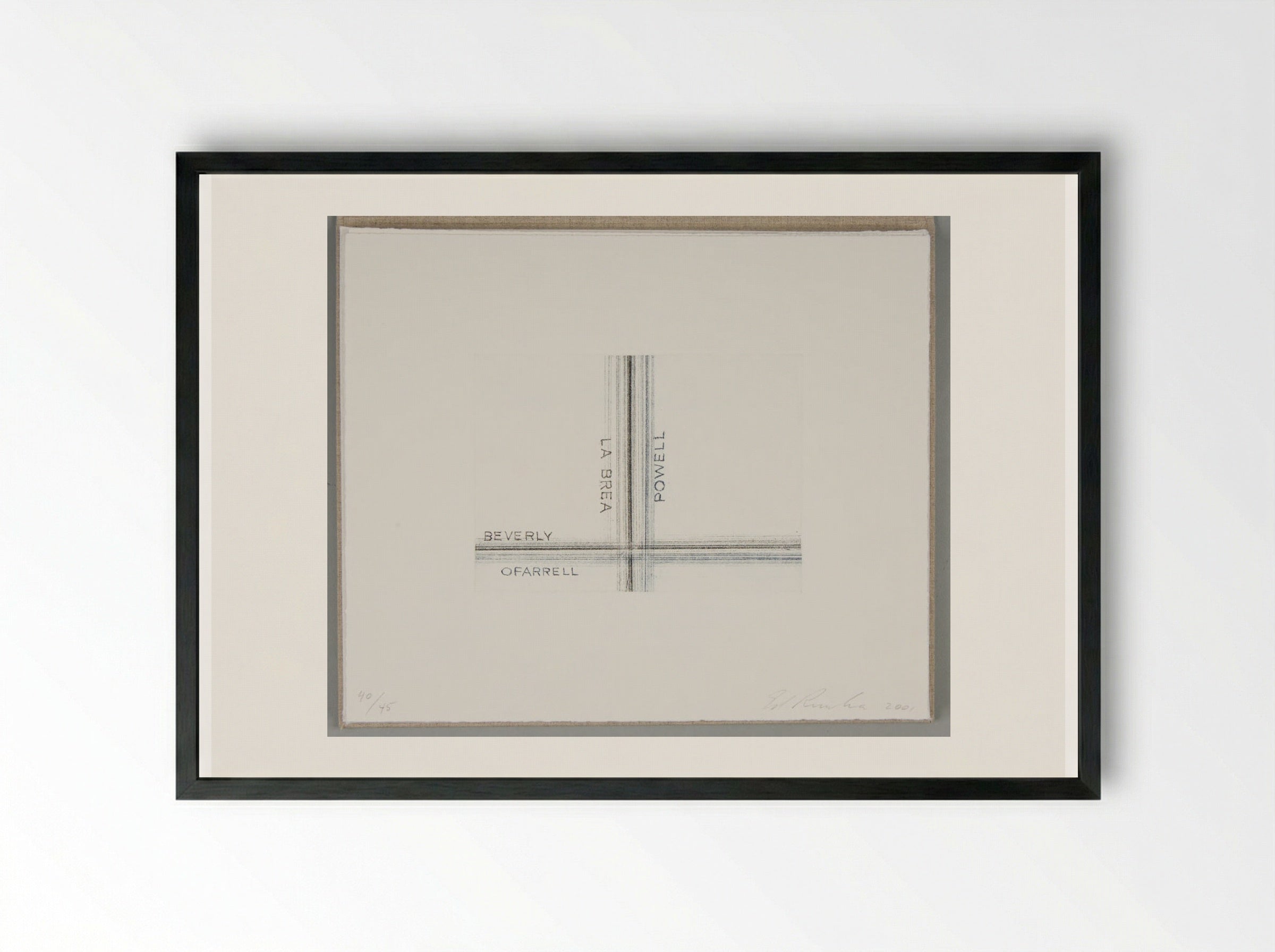 La Brea Powell Beverly OFarrell - Edward Ruscha - Framed Print Black